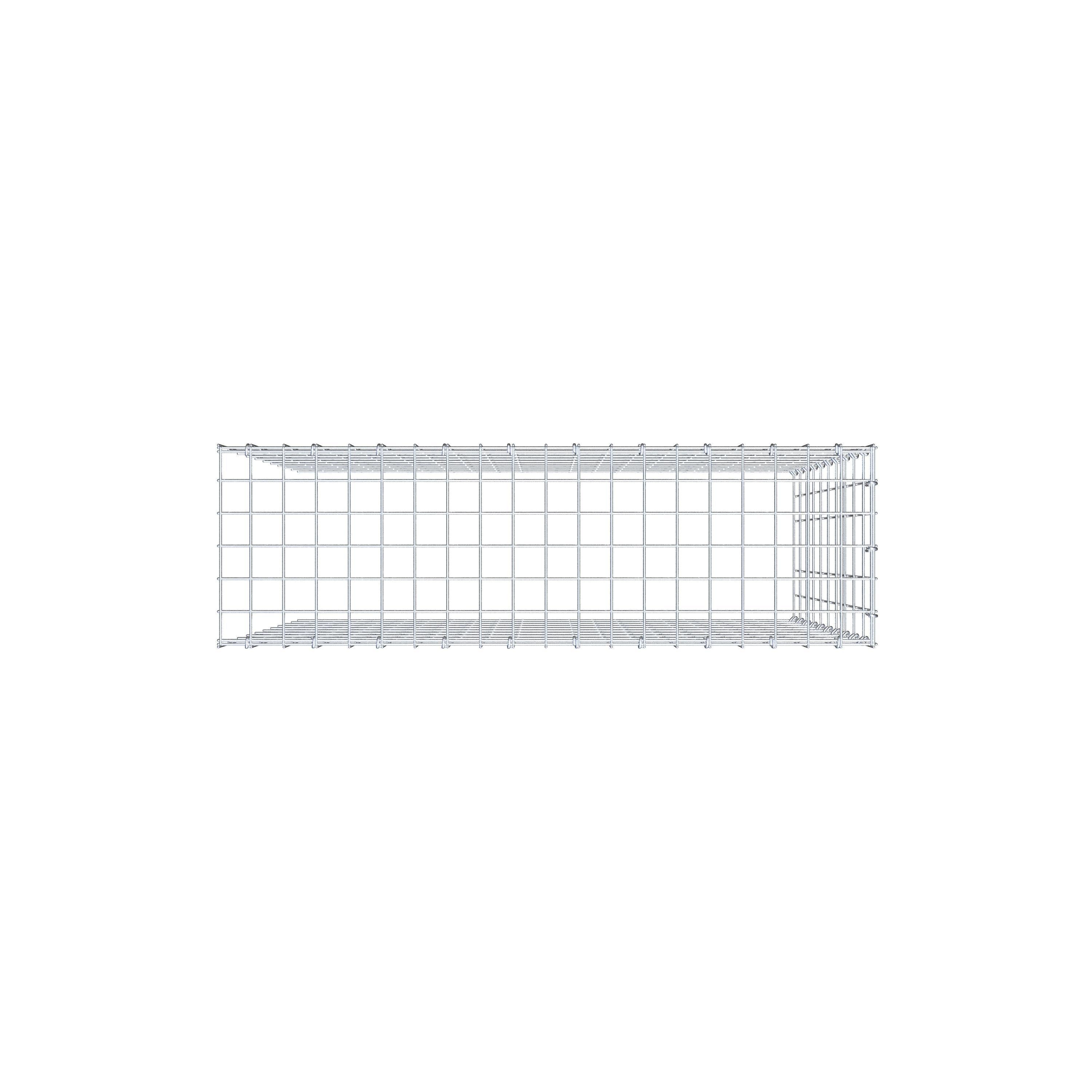 Mounted gabion type 4 100 cm x 100 cm x 30 cm (L x H x D), mesh size 5 cm x 10 cm, C-ring