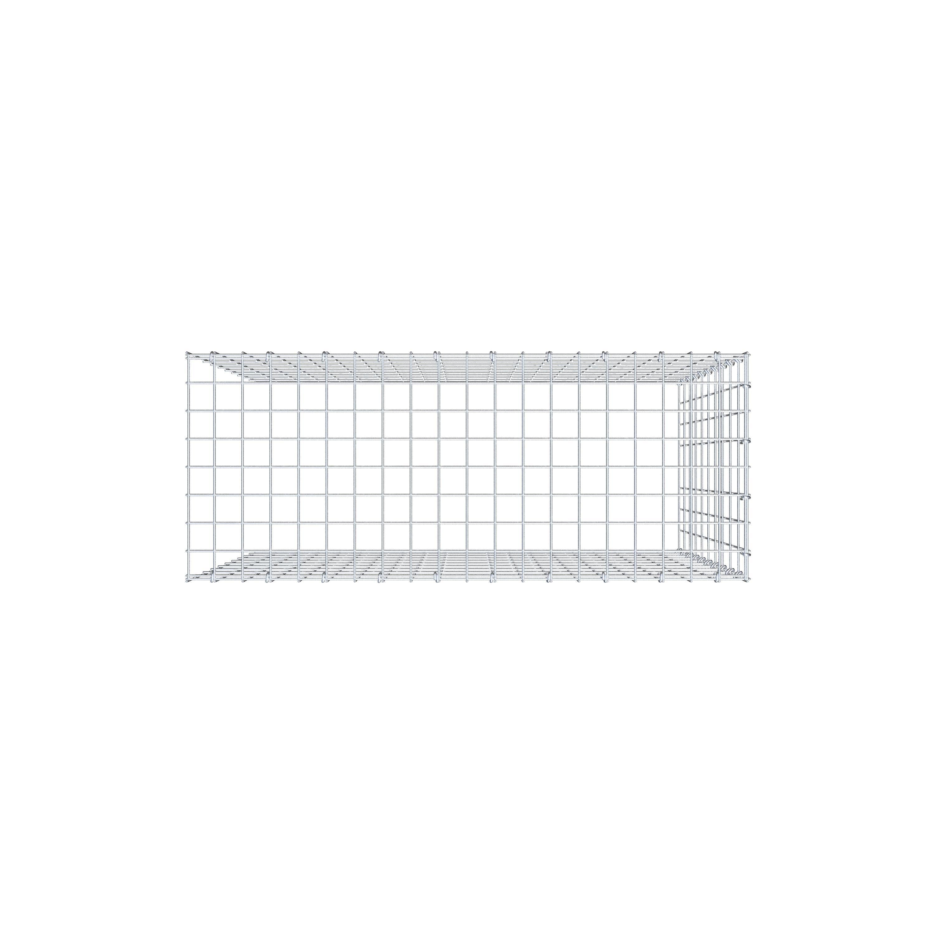 Mounted gabion type 4 100 cm x 100 cm x 40 cm (L x H x D), mesh size 5 cm x 10 cm, C-ring