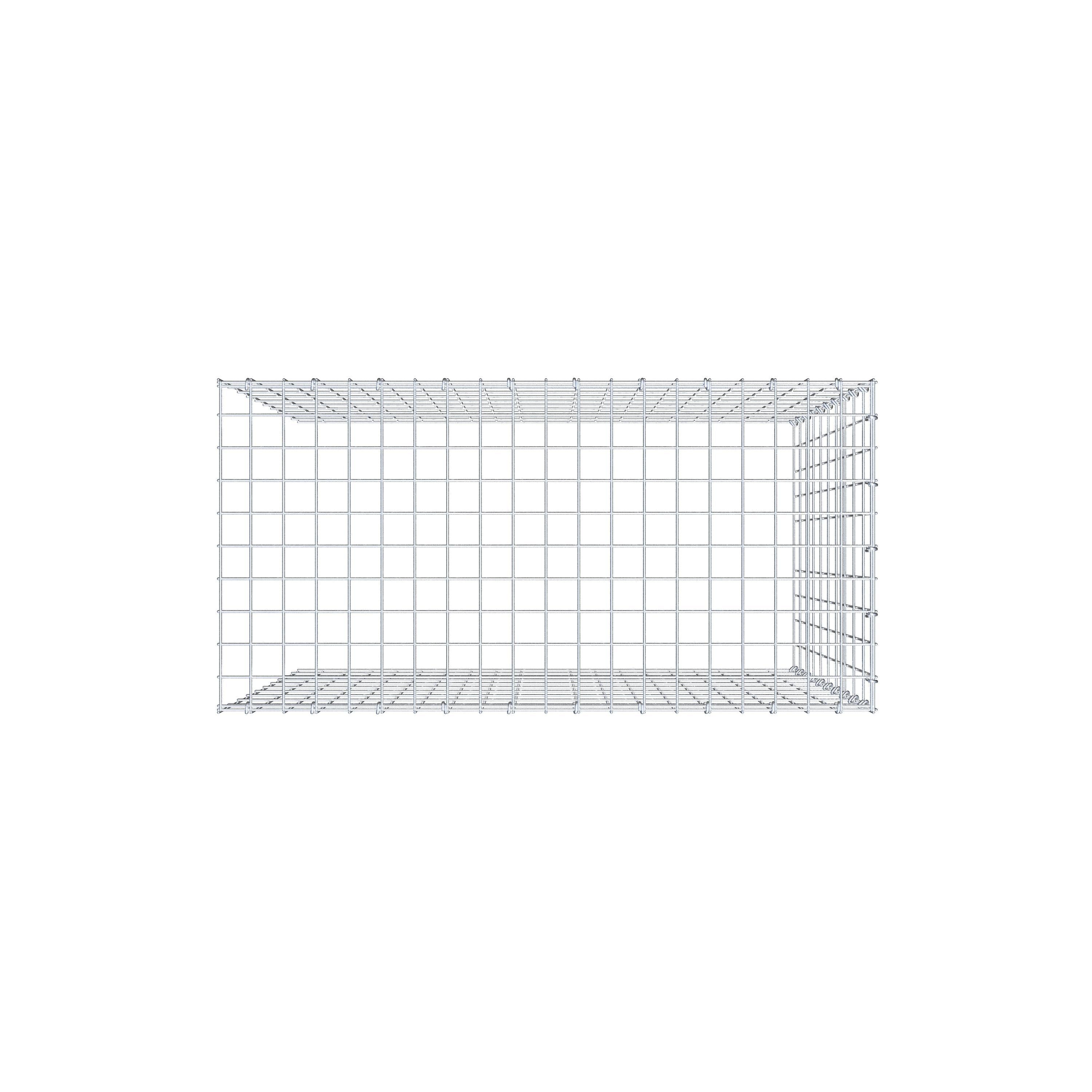 Extra gabion typ 4 100 cm x 100 cm x 50 cm (L x H x D), maskstorlek 5 cm x 10 cm, C-ring