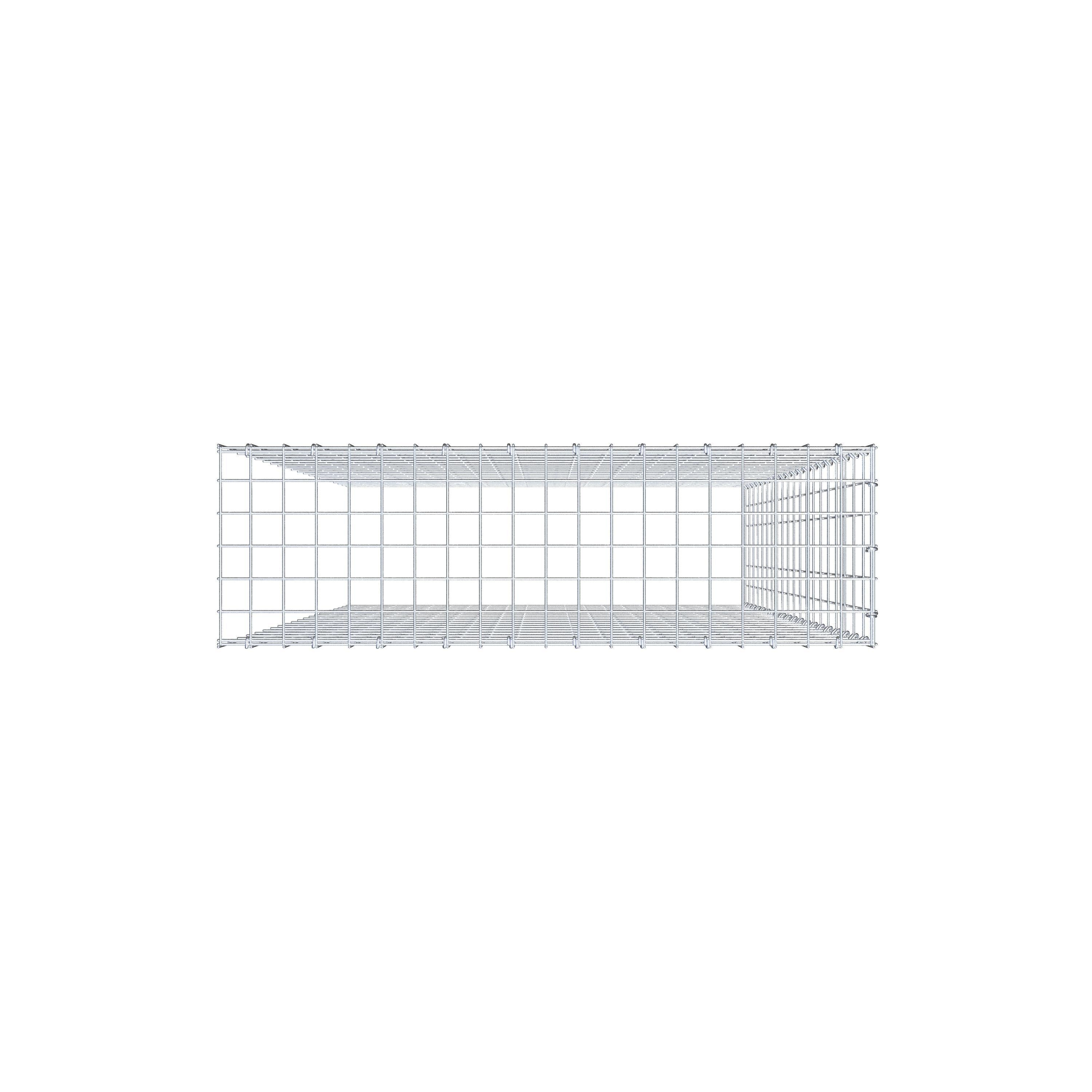 Mounted gabion type 4 200 cm x 100 cm x 30 cm (L x H x D), mesh size 5 cm x 10 cm, C-ring