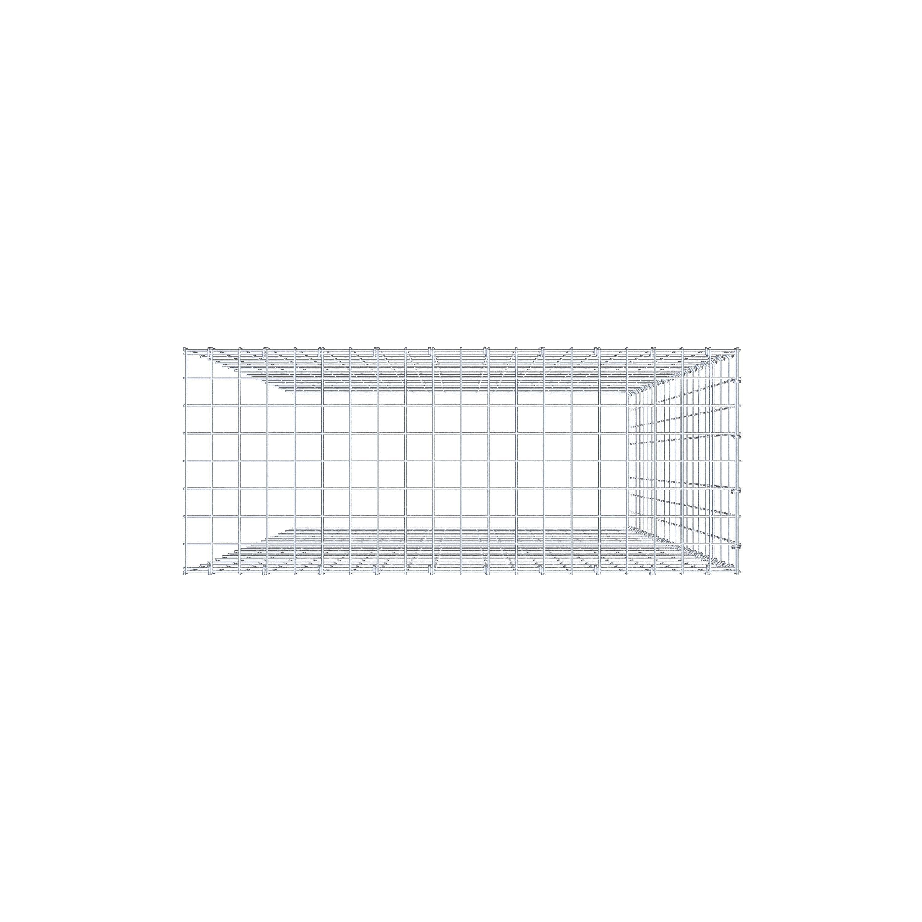 Mounted gabion type 4 200 cm x 100 cm x 40 cm (L x H x D), mesh size 5 cm x 10 cm, C-ring