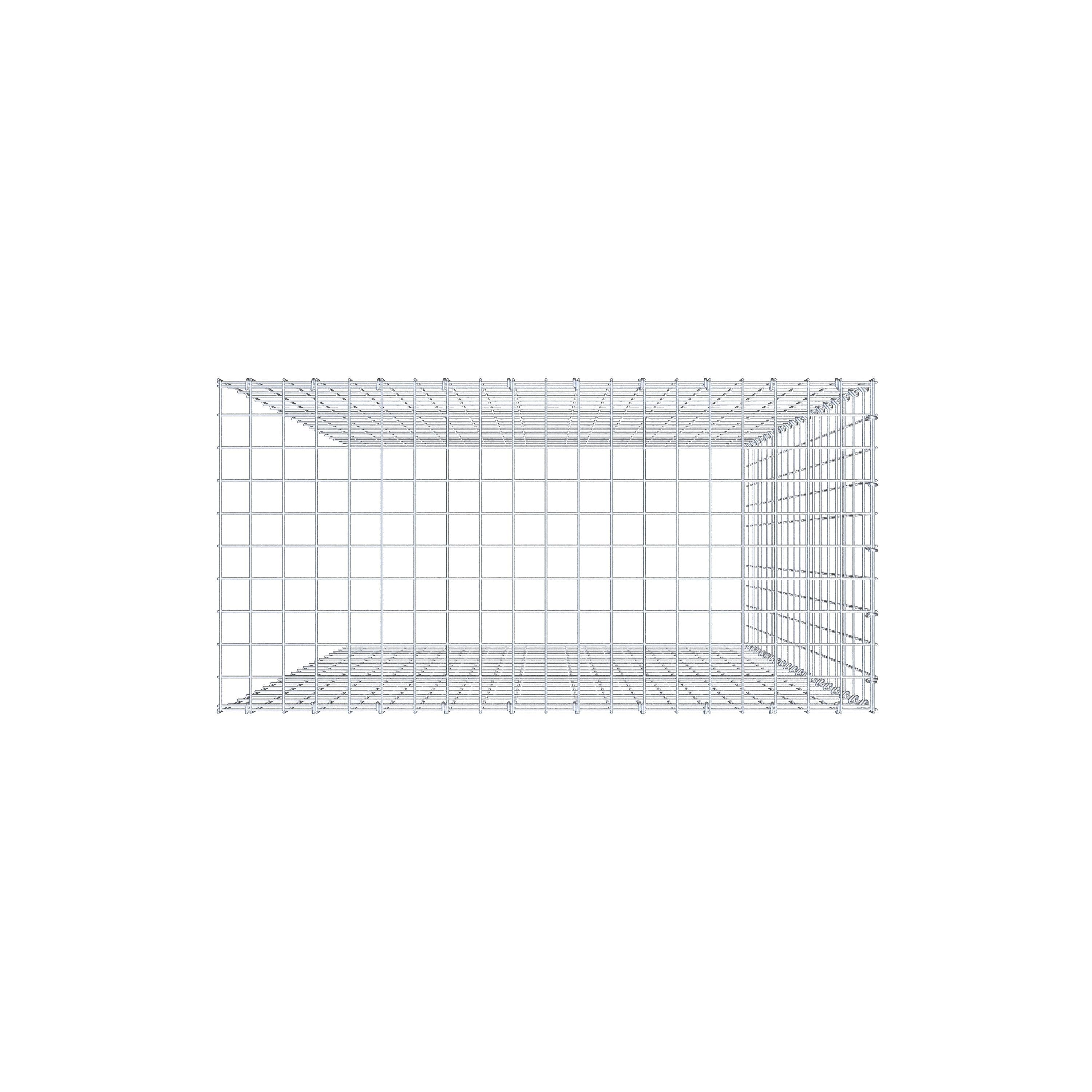 Extra gabion typ 4 200 cm x 100 cm x 50 cm (L x H x D), maskstorlek 5 cm x 10 cm, C-ring