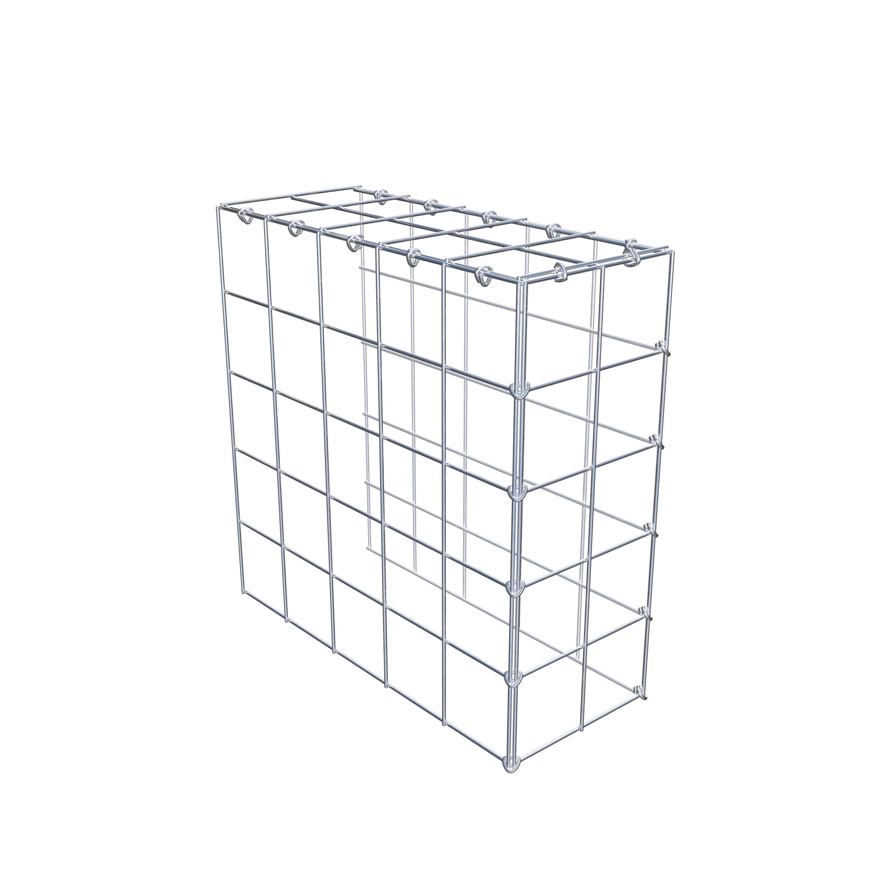 Mounted gabion type 4 50 cm x 50 cm x 20 cm (L x H x D), mesh size 10 cm x 10 cm, C-ring