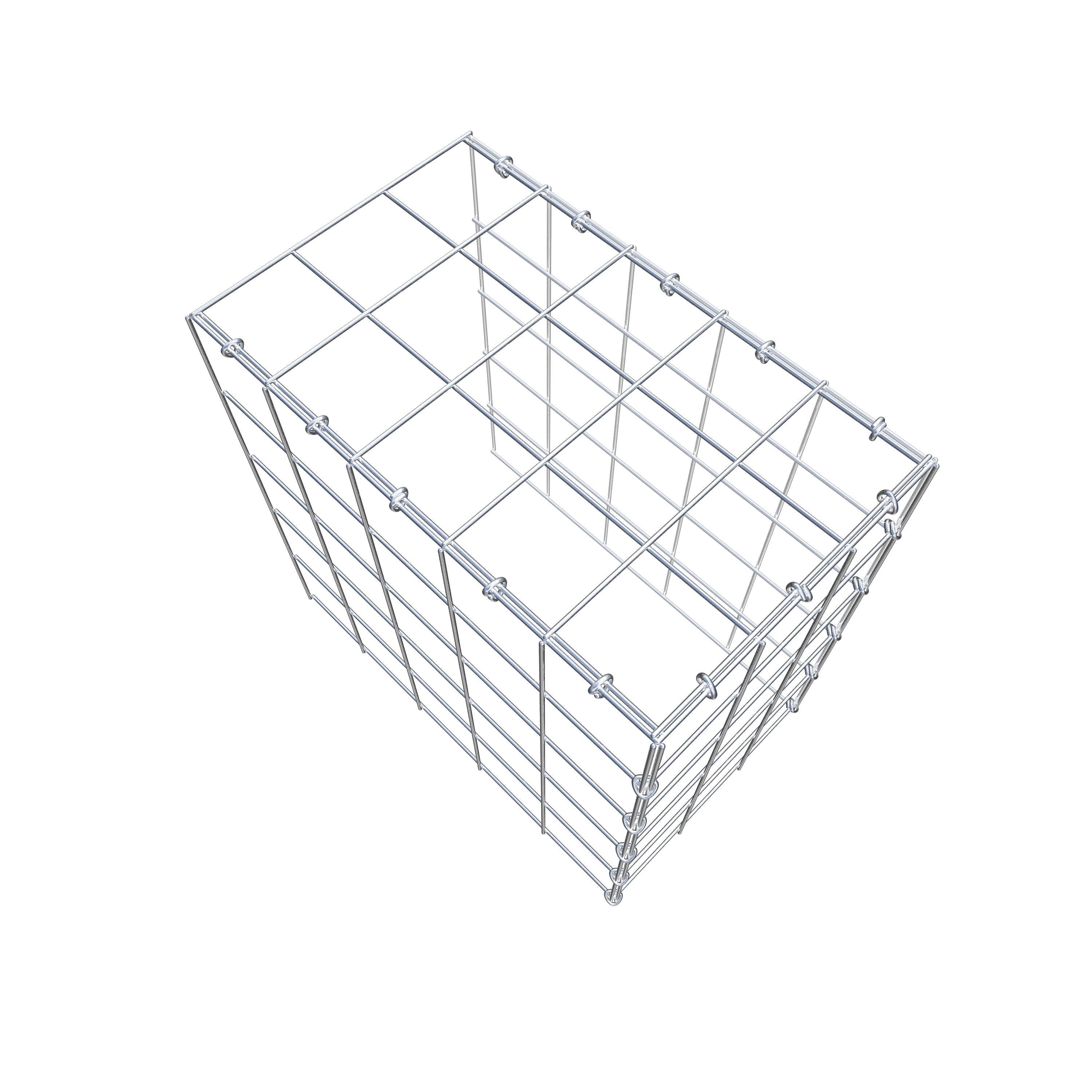 Mounted gabion type 4 50 cm x 50 cm x 30 cm (L x H x D), mesh size 10 cm x 10 cm, C-ring