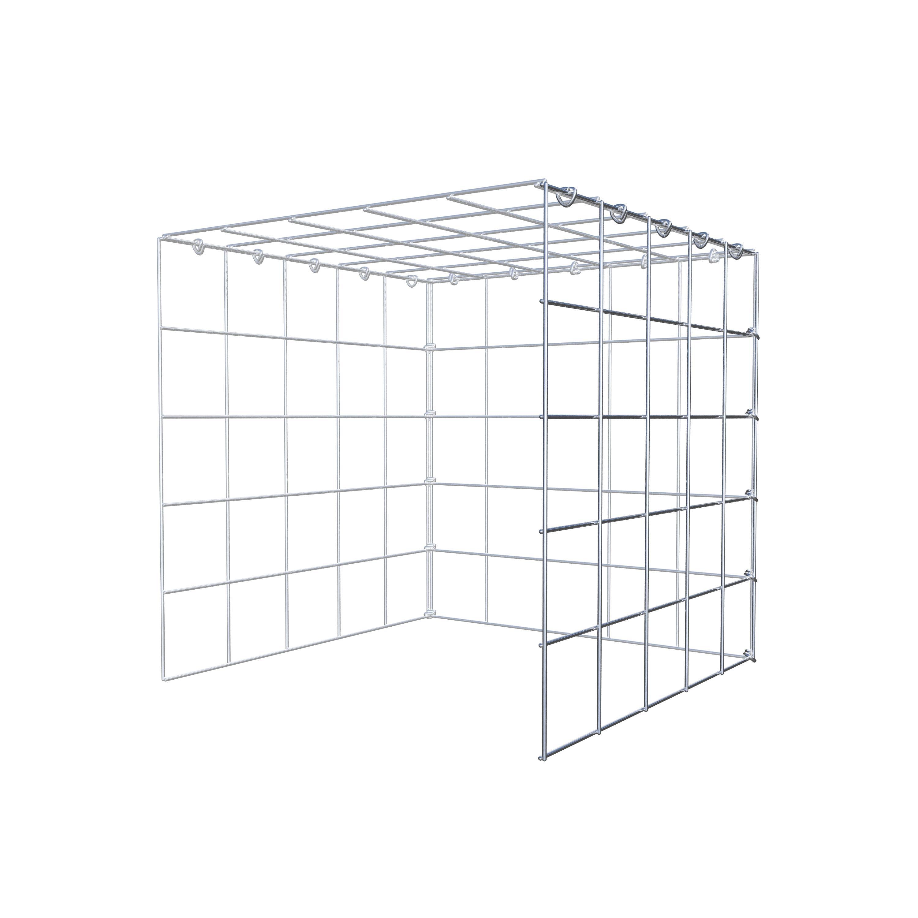 Mounted gabion type 4 50 cm x 50 cm x 50 cm (L x H x D), mesh size 10 cm x 10 cm, C-ring