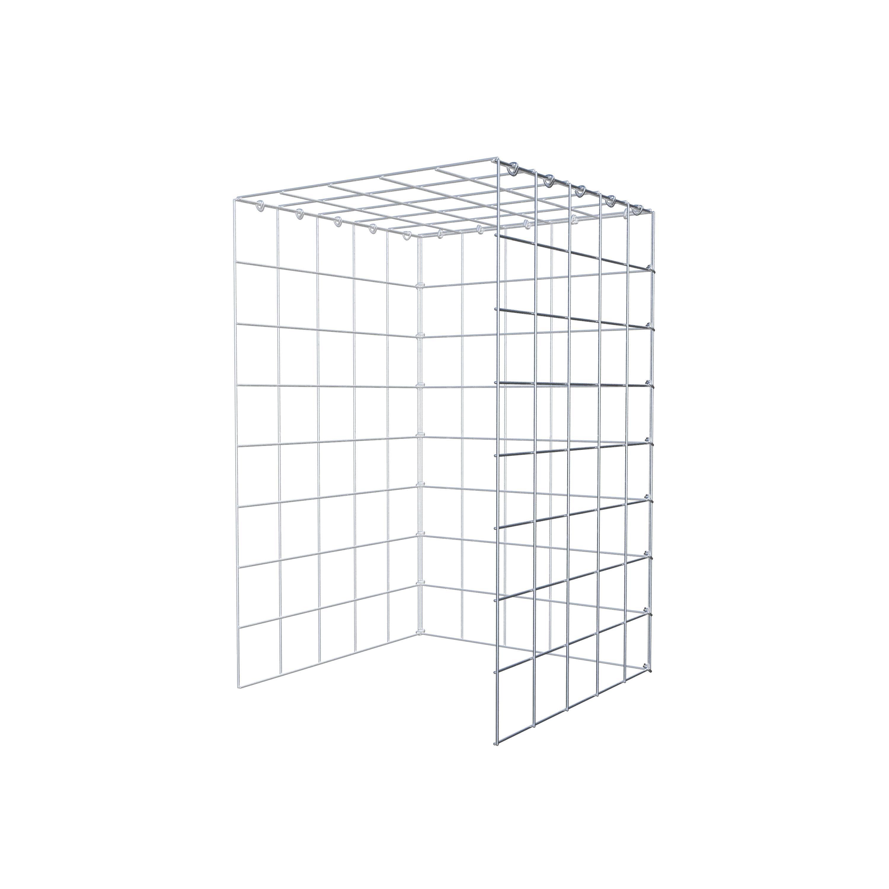 Monteret gabion type 4 80 cm x 50 cm x 50 cm (L x H x D), maskestørrelse 10 cm x 10 cm, C-ring