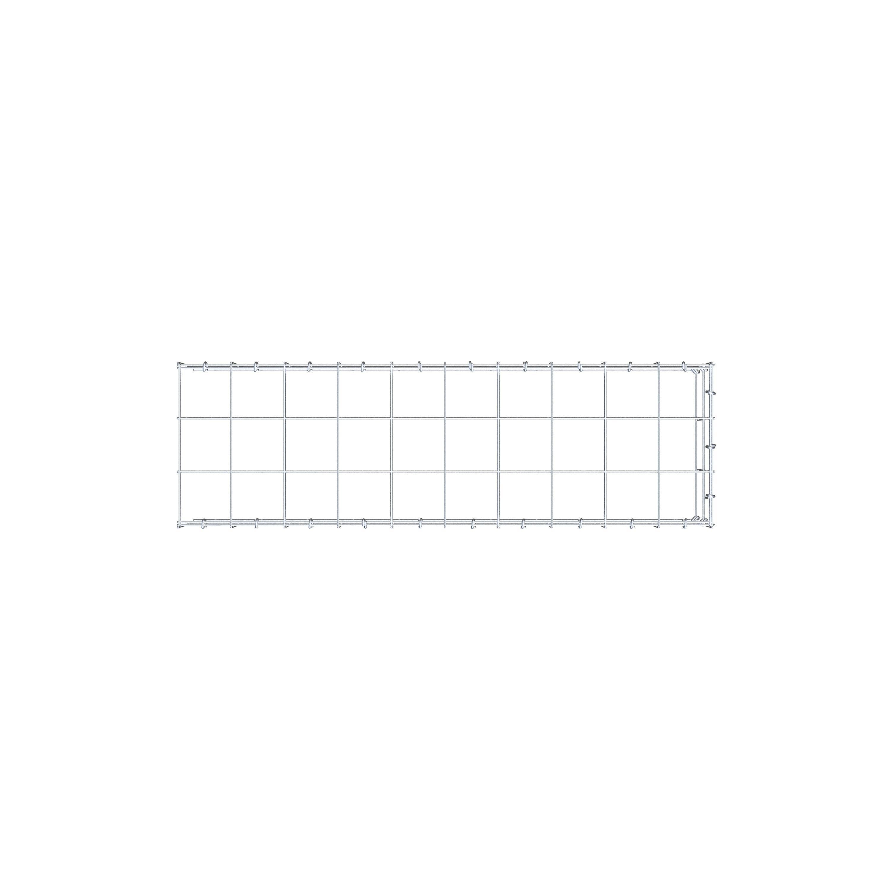 Monteret gabion type 4 100 cm x 20 cm x 30 cm (L x H x D), maskestørrelse 10 cm x 10 cm, C-ring