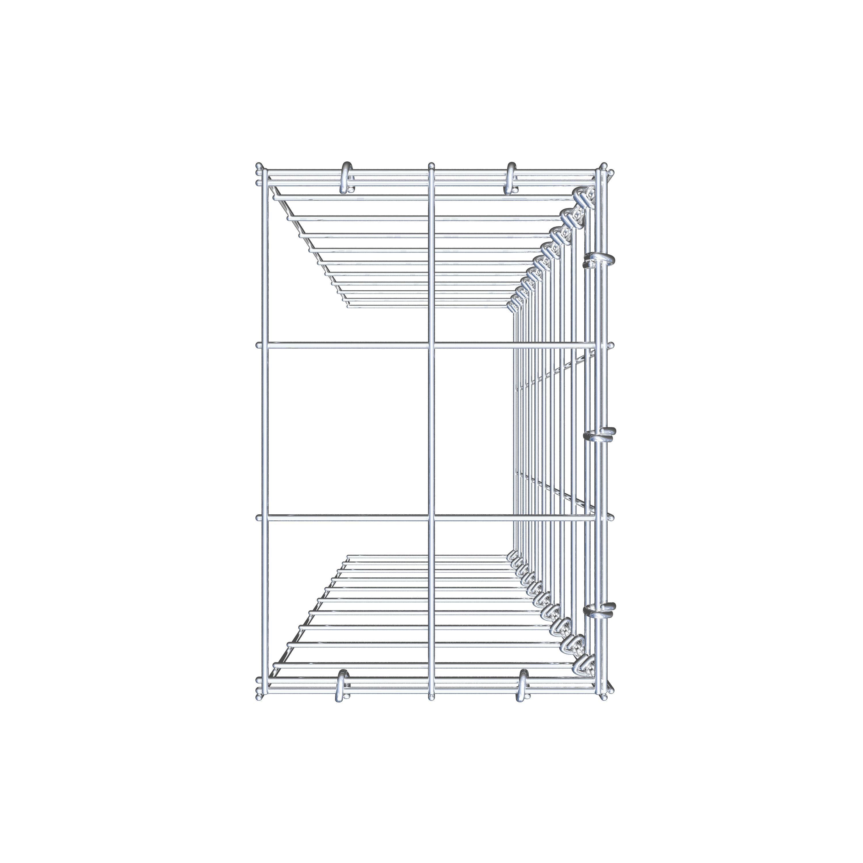 Type 4 oplegkorf 100 cm x 20 cm x 30 cm (L x H x D), maaswijdte 10 cm x 10 cm, C-ring