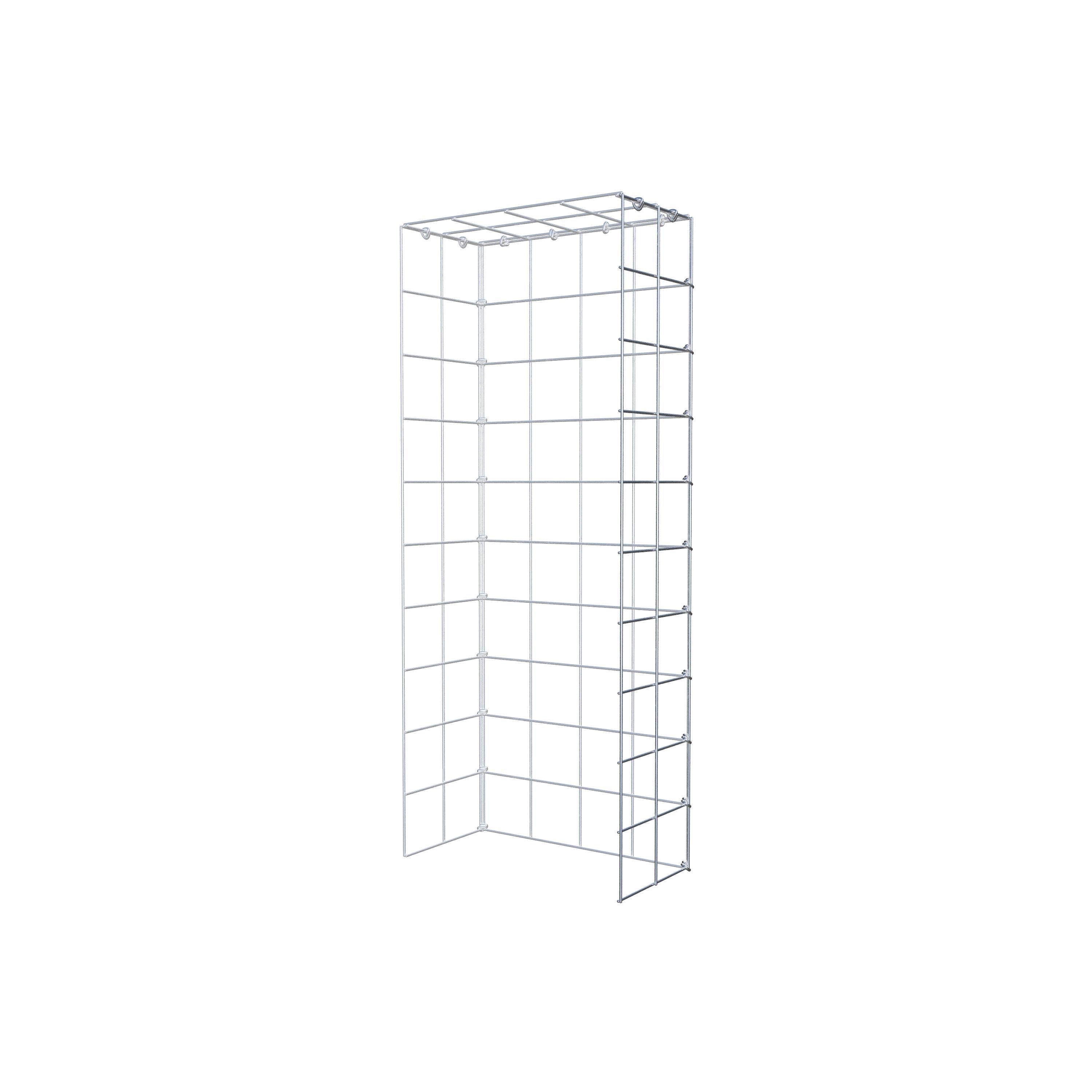 Monteret gabion type 4 100 cm x 20 cm x 40 cm (L x H x D), maskestørrelse 10 cm x 10 cm, C-ring