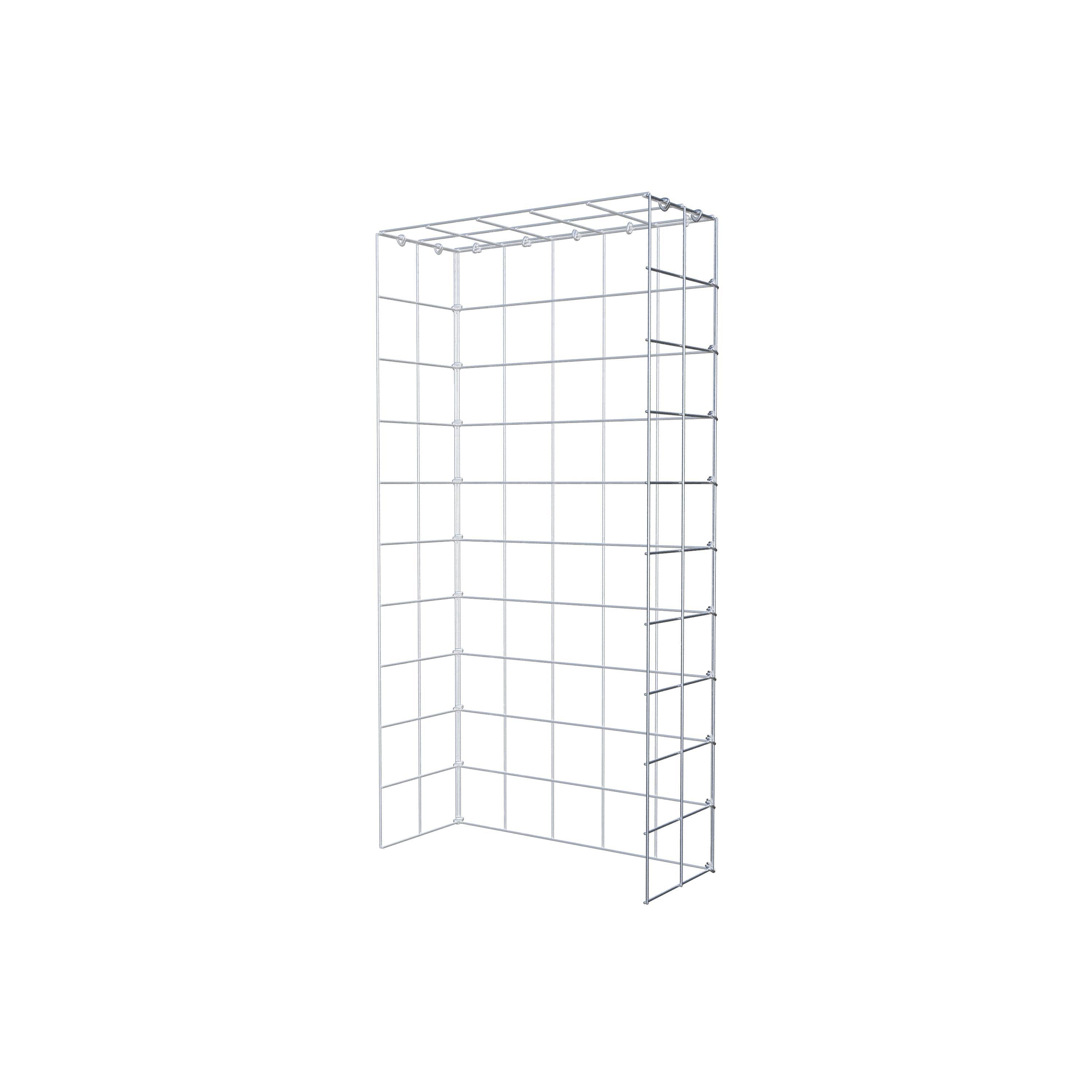 Mounted gabion type 4 100 cm x 20 cm x 50 cm (L x H x D), mesh size 10 cm x 10 cm, C-ring