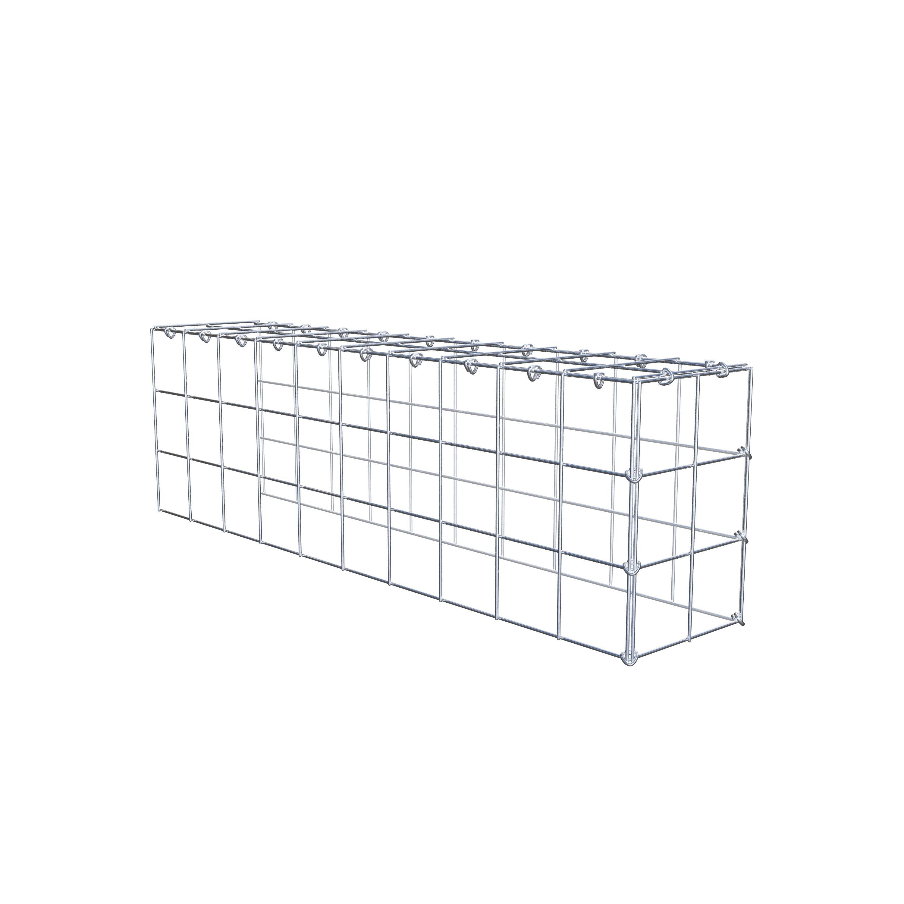 Monteret gabion type 4 100 cm x 30 cm x 20 cm (L x H x D), maskestørrelse 10 cm x 10 cm, C-ring