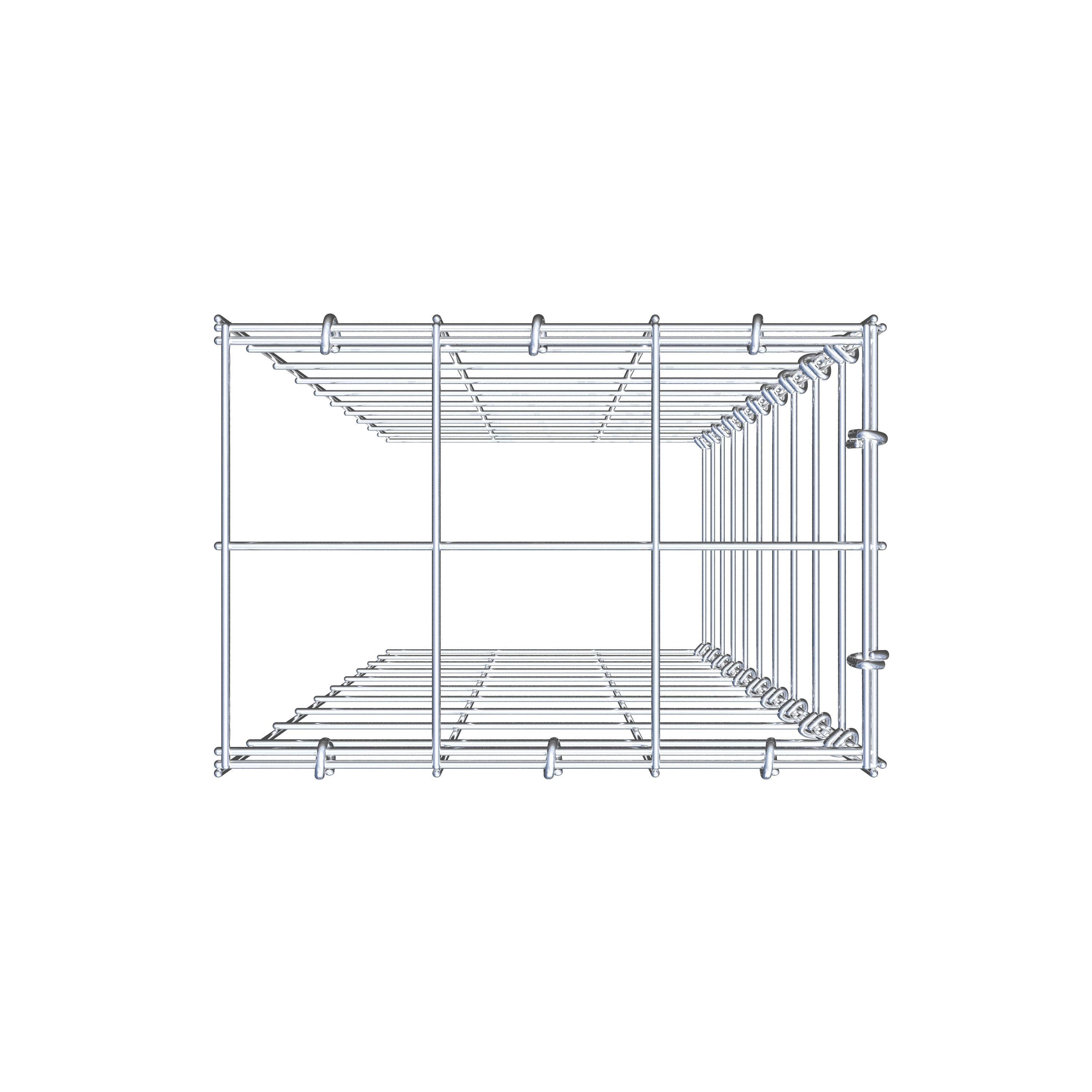 Monteret gabion type 4 100 cm x 30 cm x 20 cm (L x H x D), maskestørrelse 10 cm x 10 cm, C-ring