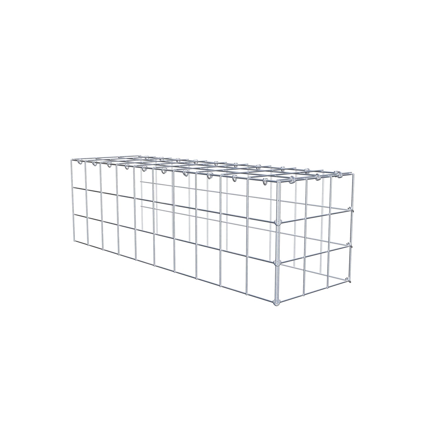 Mounted gabion type 4 100 cm x 30 cm x 30 cm (L x H x D), mesh size 10 cm x 10 cm, C-ring