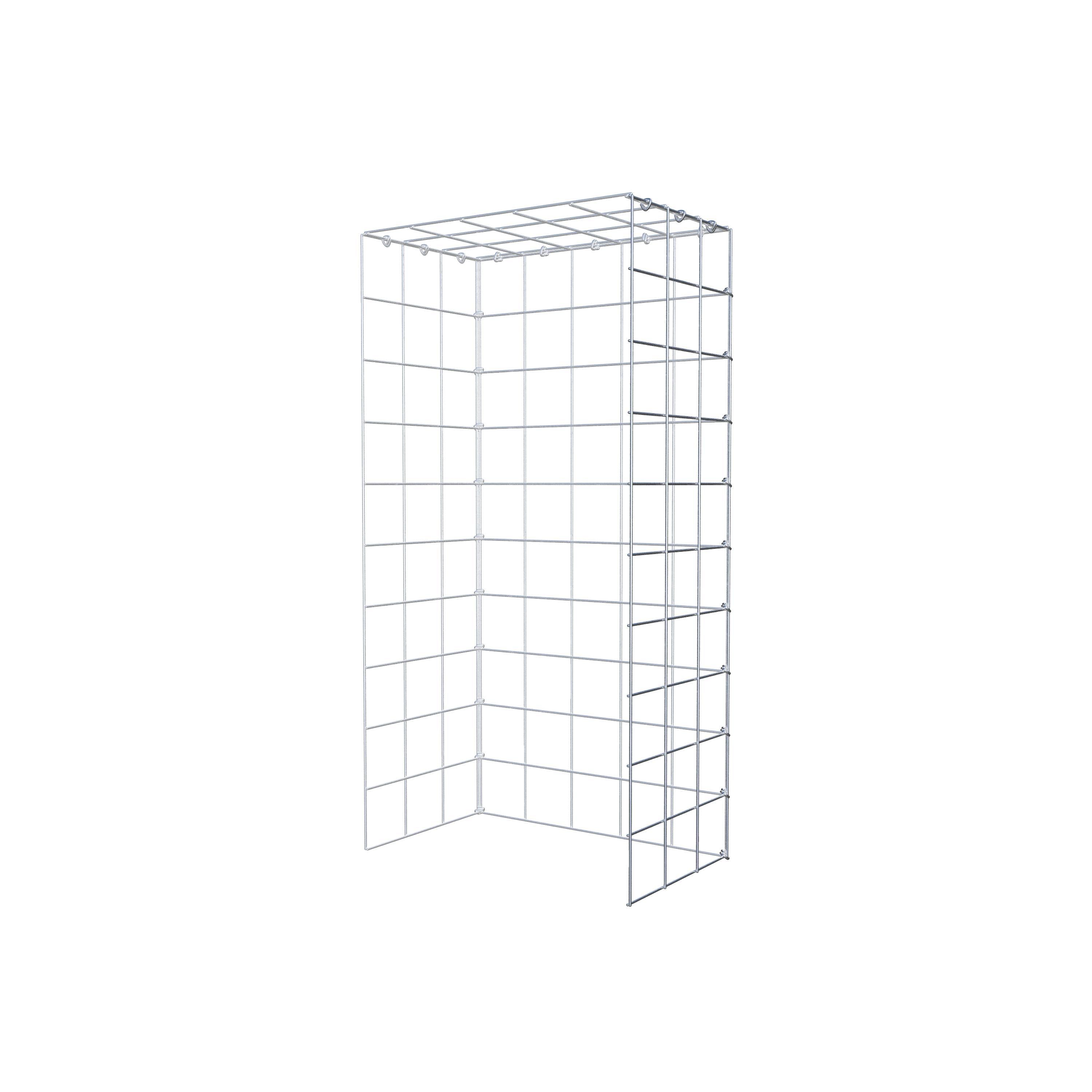 Monteret gabion type 4 100 cm x 30 cm x 50 cm (L x H x D), maskestørrelse 10 cm x 10 cm, C-ring