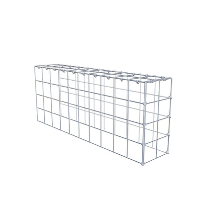 Mounted gabion type 4 100 cm x 40 cm x 20 cm (L x H x D), mesh size 10 cm x 10 cm, C-ring