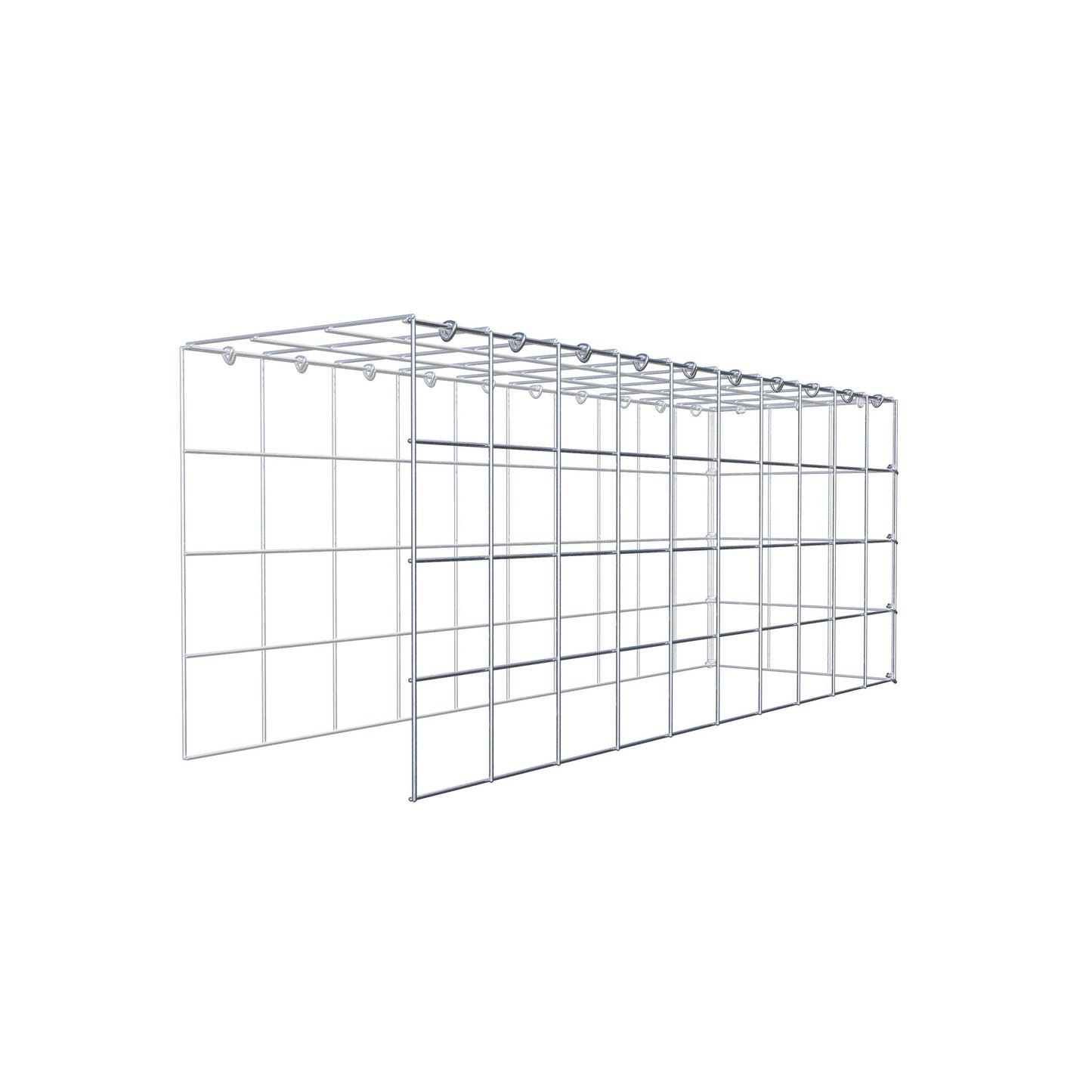 Mounted gabion type 4 100 cm x 40 cm x 30 cm (L x H x D), mesh size 10 cm x 10 cm, C-ring