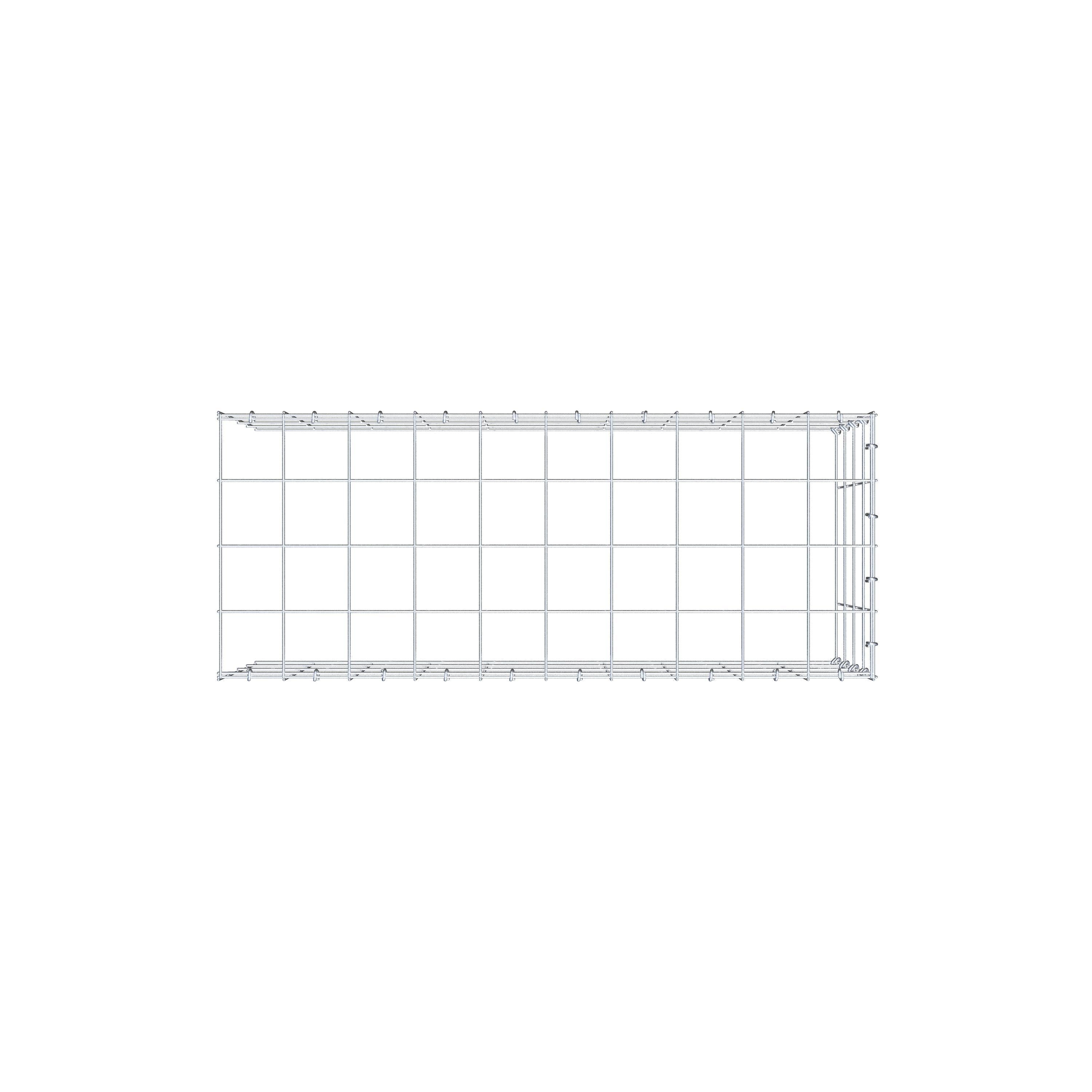 Mounted gabion type 4 100 cm x 40 cm x 40 cm (L x H x D), mesh size 10 cm x 10 cm, C-ring