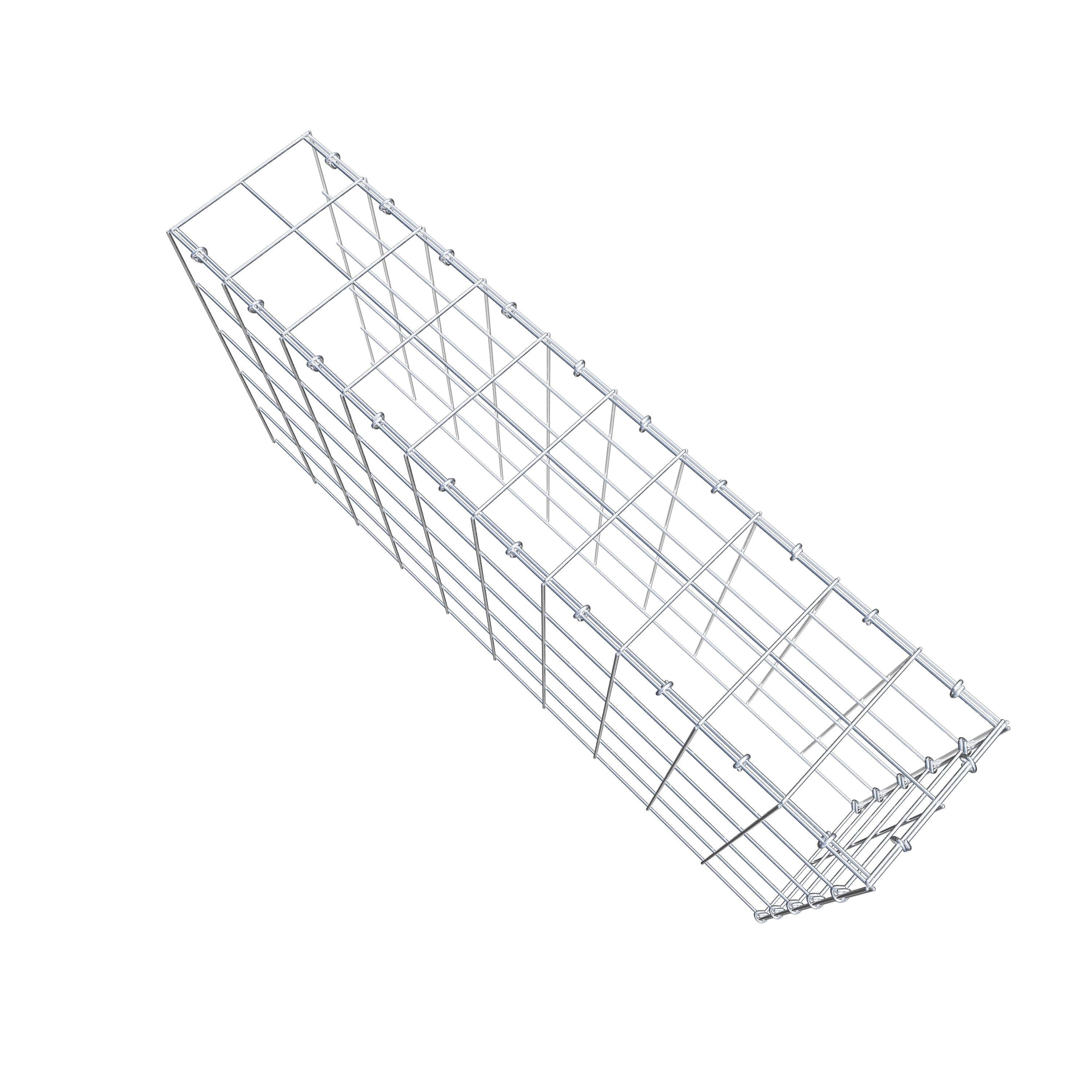 Monteret gabion type 4 100 cm x 50 cm x 20 cm (L x H x D), maskestørrelse 10 cm x 10 cm, C-ring