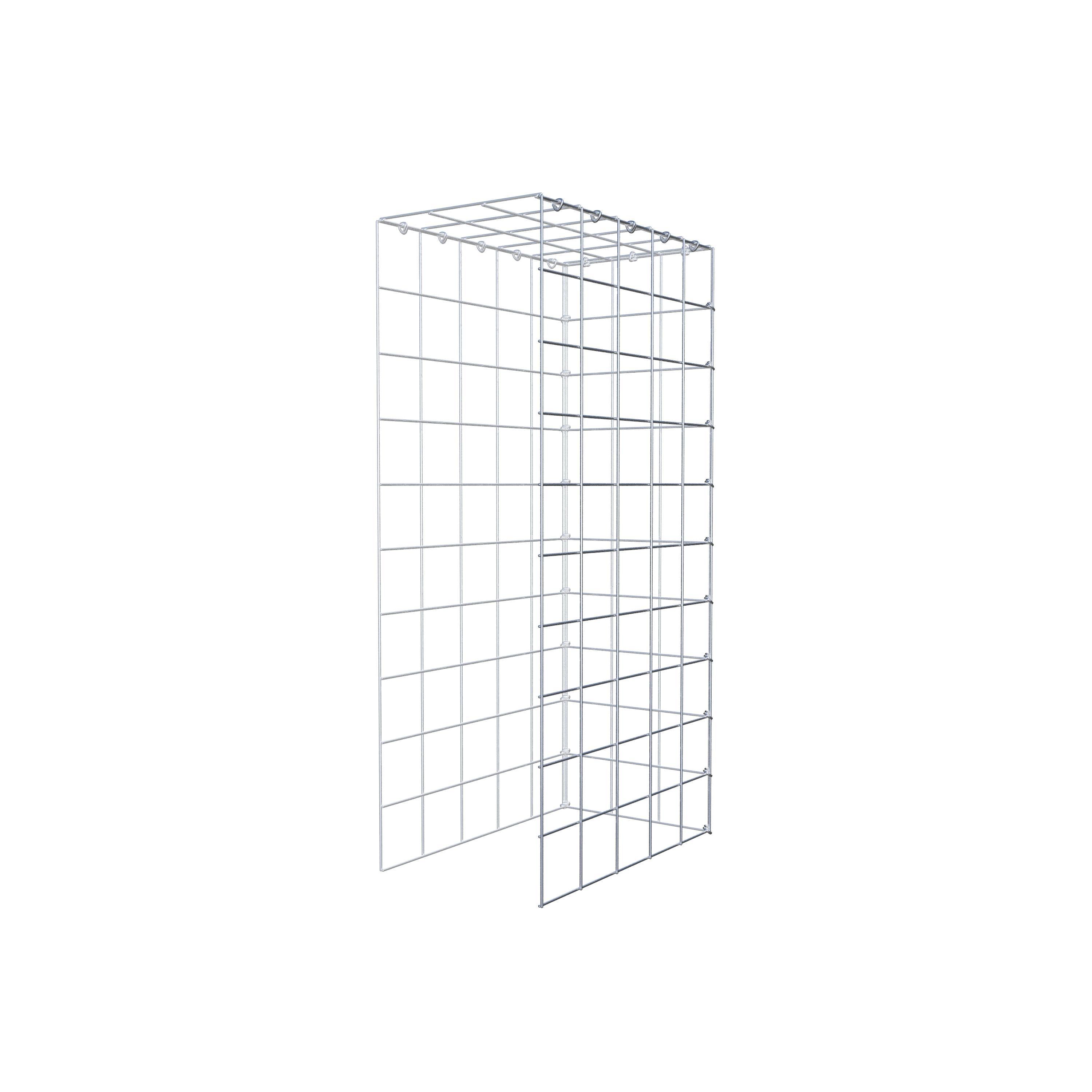 Typ 4 påbyggnadsgabion 100 cm x 50 cm x 30 cm (L x H x D), maskstorlek 10 cm x 10 cm, C-ring