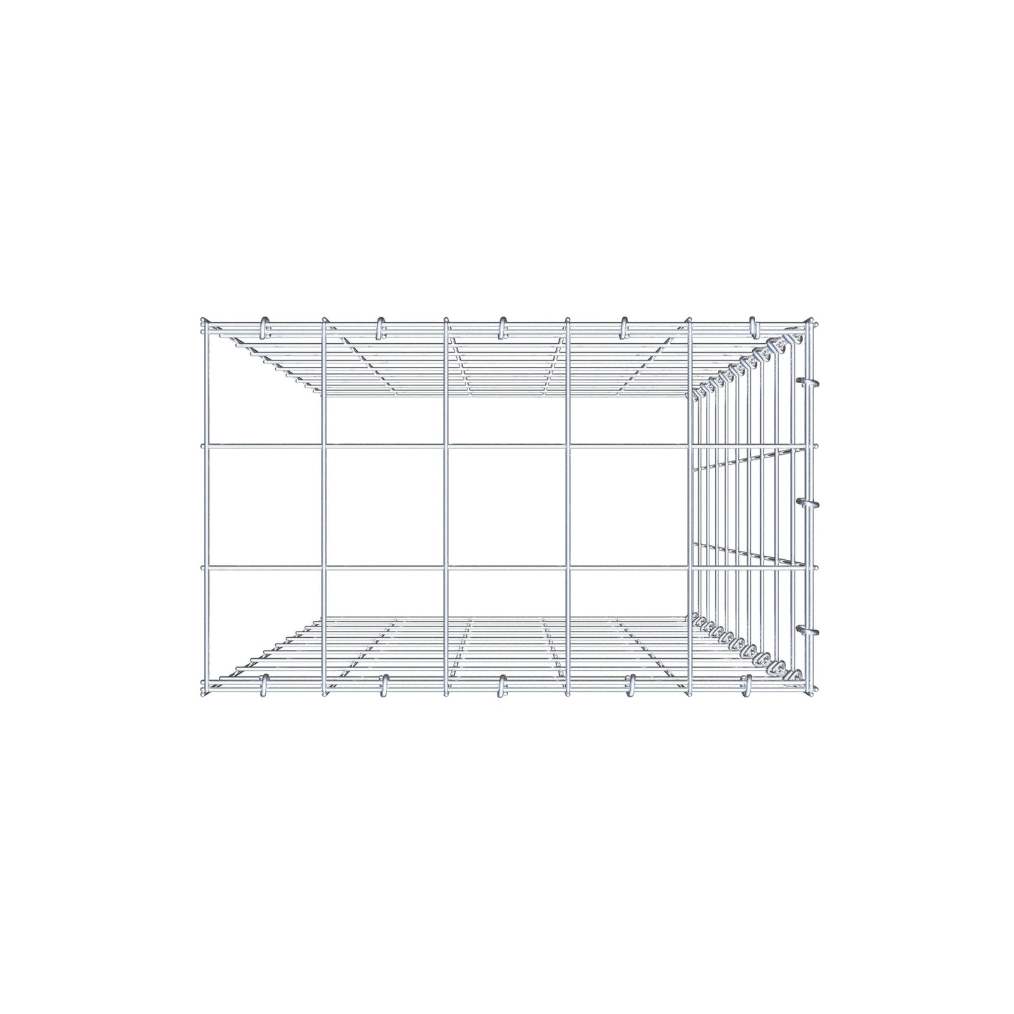 Gabbione aggiuntivo tipo 4 100 cm x 50 cm x 30 cm (L x H x P), maglia 10 cm x 10 cm, anello a C