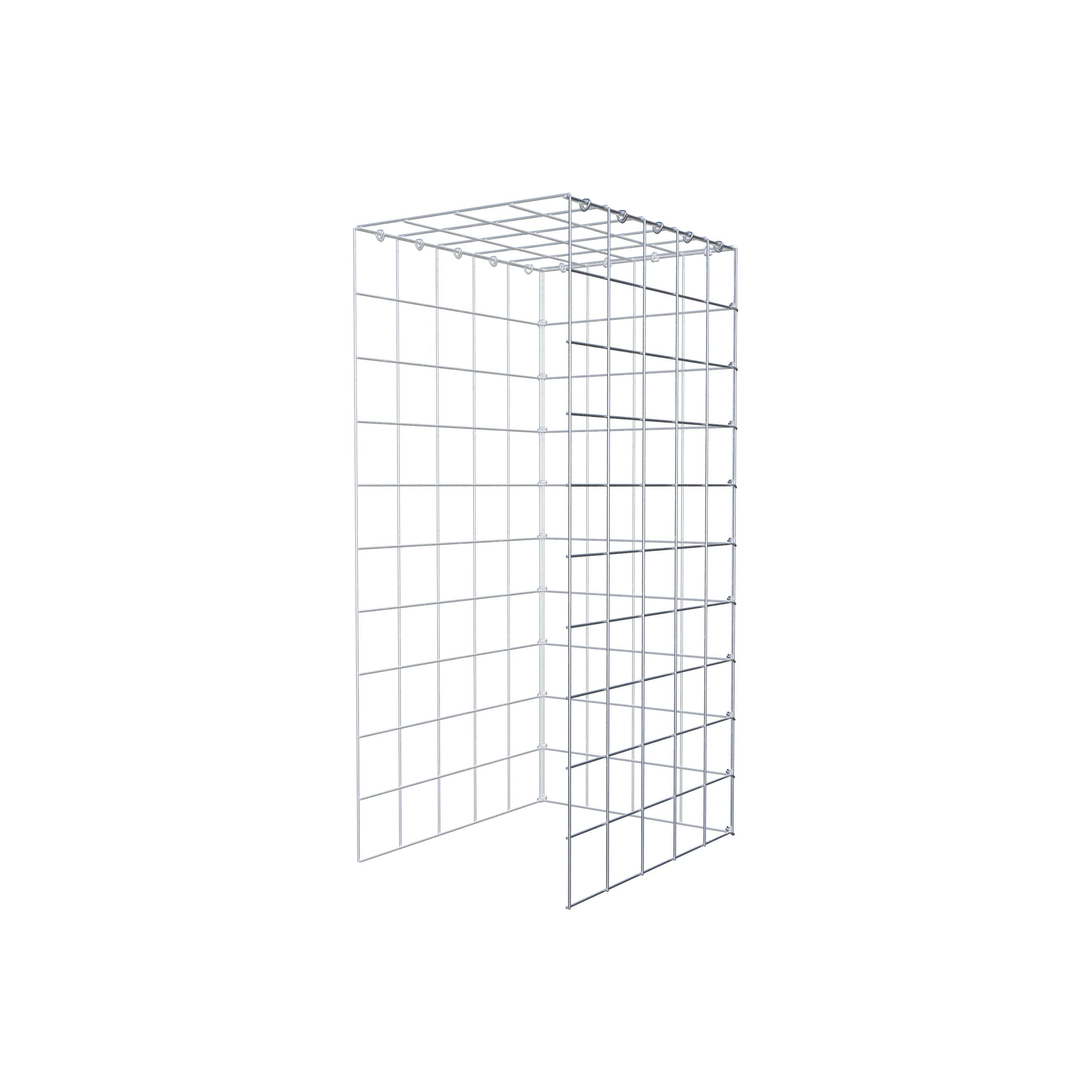 Monteret gabion type 4 100 cm x 50 cm x 40 cm (L x H x D), maskestørrelse 10 cm x 10 cm, C-ring