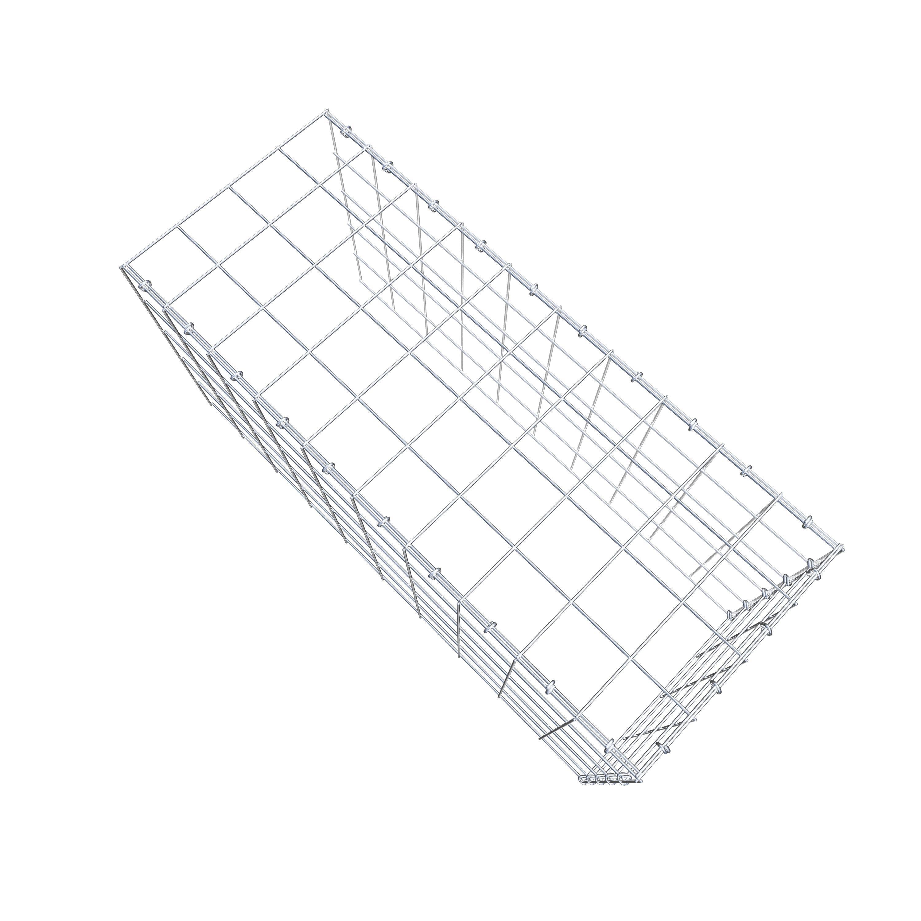 Monteret gabion type 4 100 cm x 50 cm x 40 cm (L x H x D), maskestørrelse 10 cm x 10 cm, C-ring