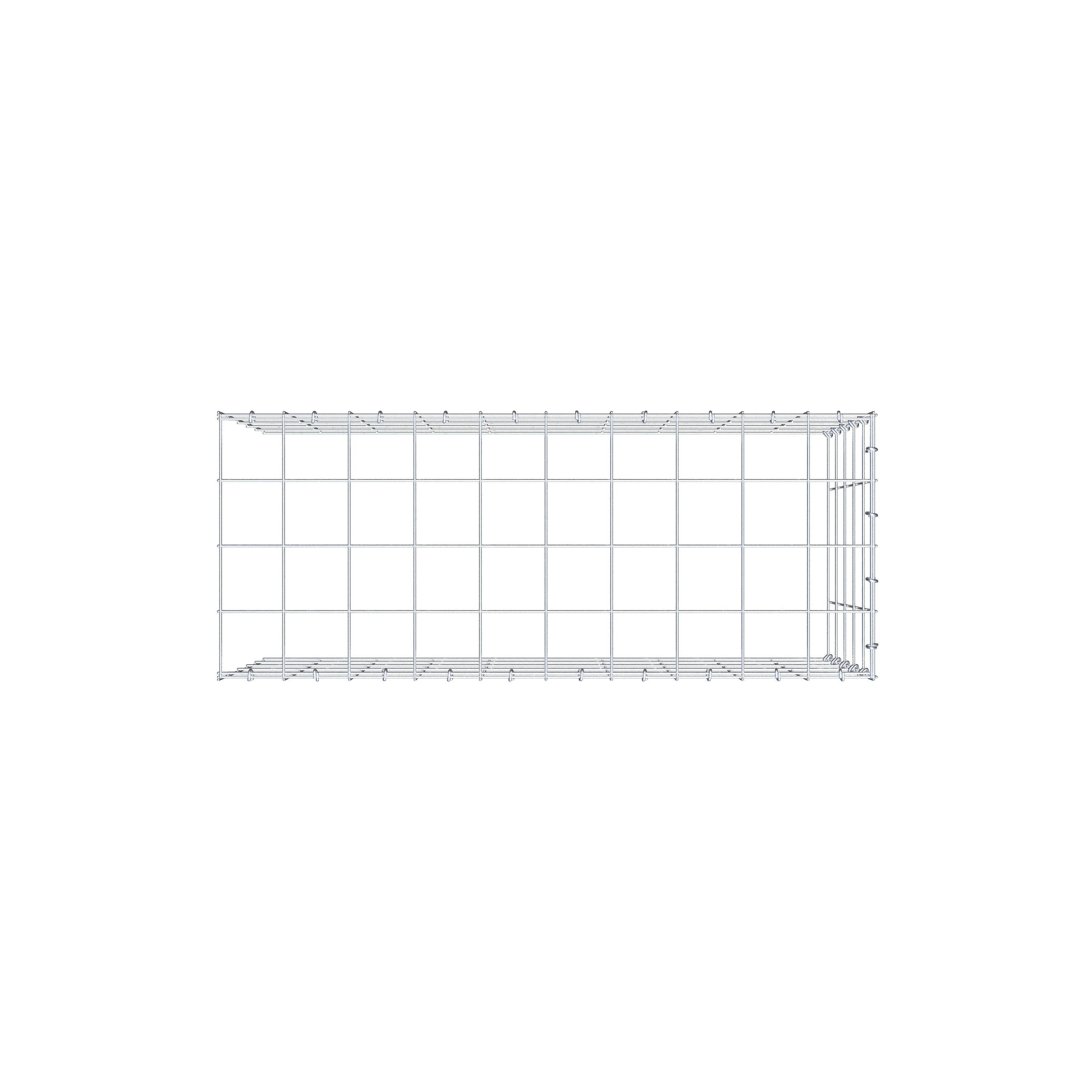 Mounted gabion type 4 100 cm x 50 cm x 40 cm (L x H x D), mesh size 10 cm x 10 cm, C-ring