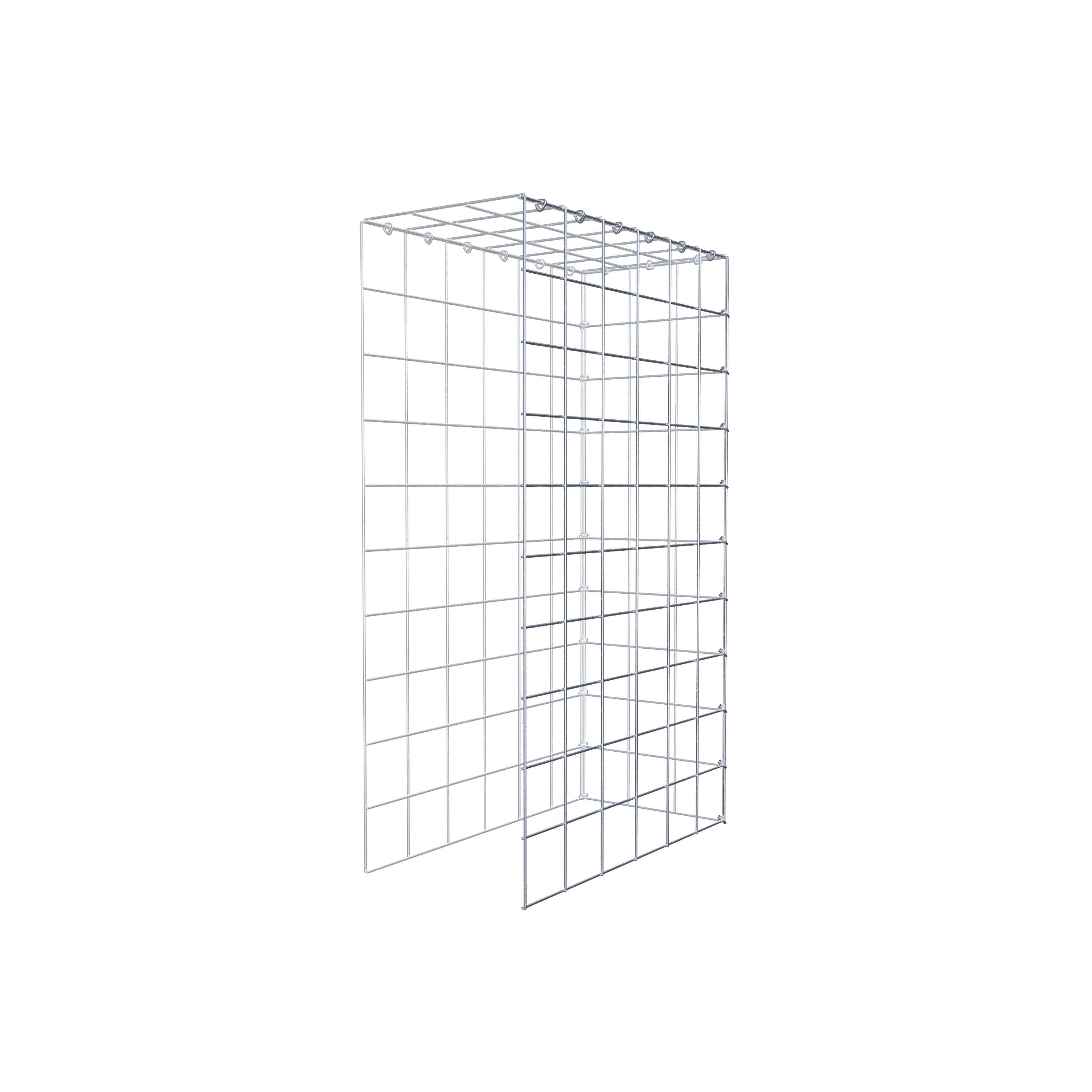 Typ 4 påbyggnadsgabion 100 cm x 60 cm x 30 cm (L x H x D), maskstorlek 10 cm x 10 cm, C-ring