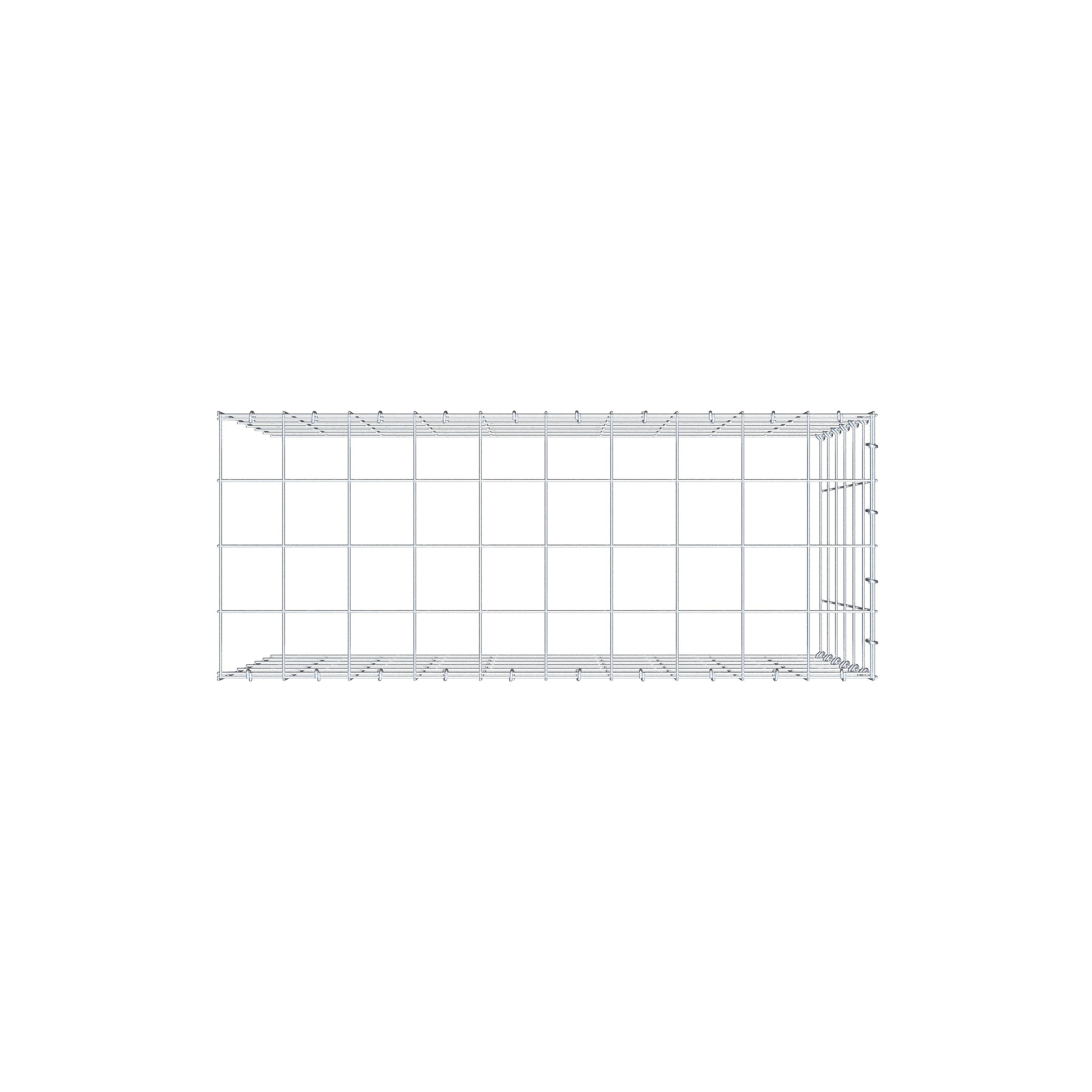 Mounted gabion type 4 100 cm x 60 cm x 40 cm (L x H x D), mesh size 10 cm x 10 cm, C-ring