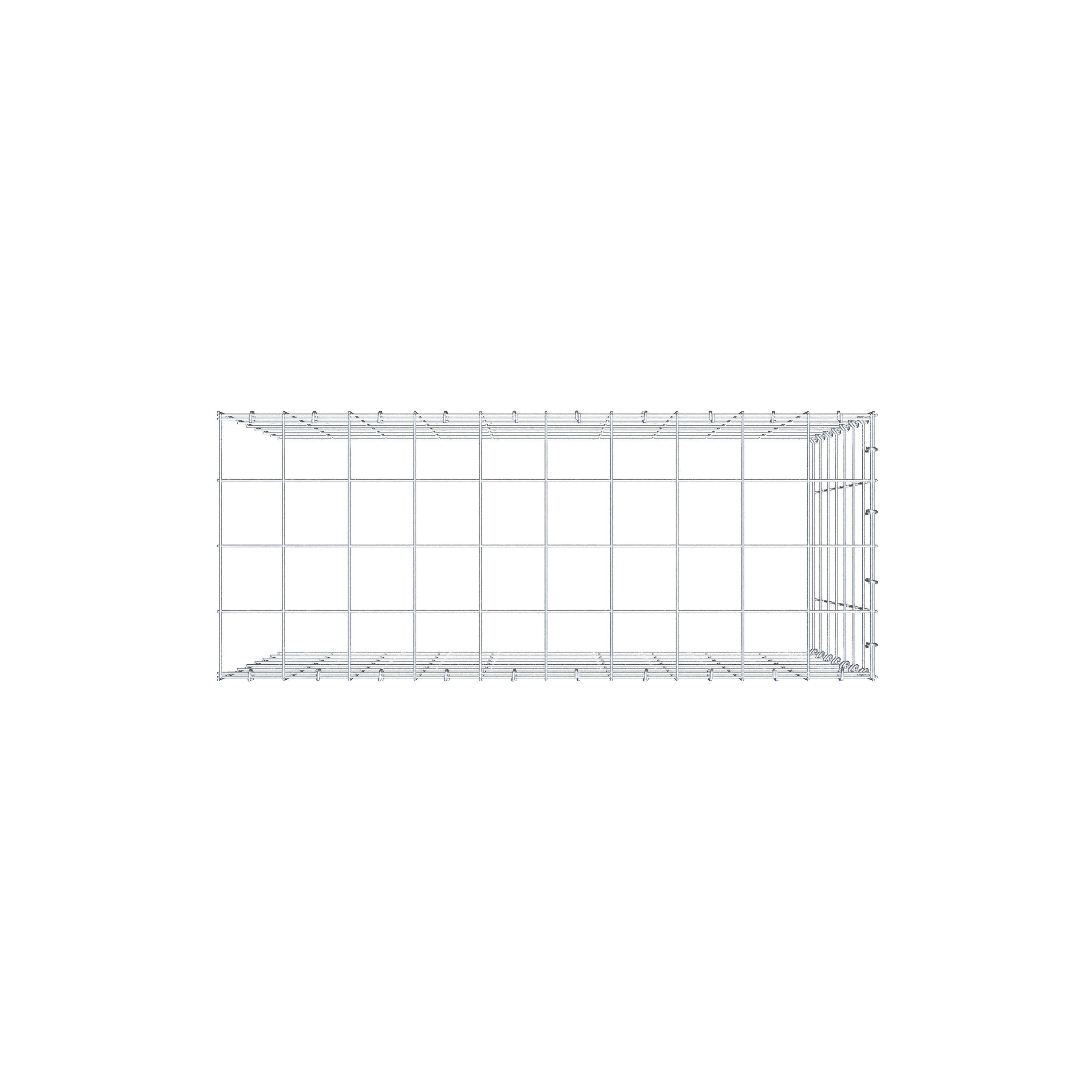 Mounted gabion type 4 100 cm x 70 cm x 40 cm (L x H x D), mesh size 10 cm x 10 cm, C-ring