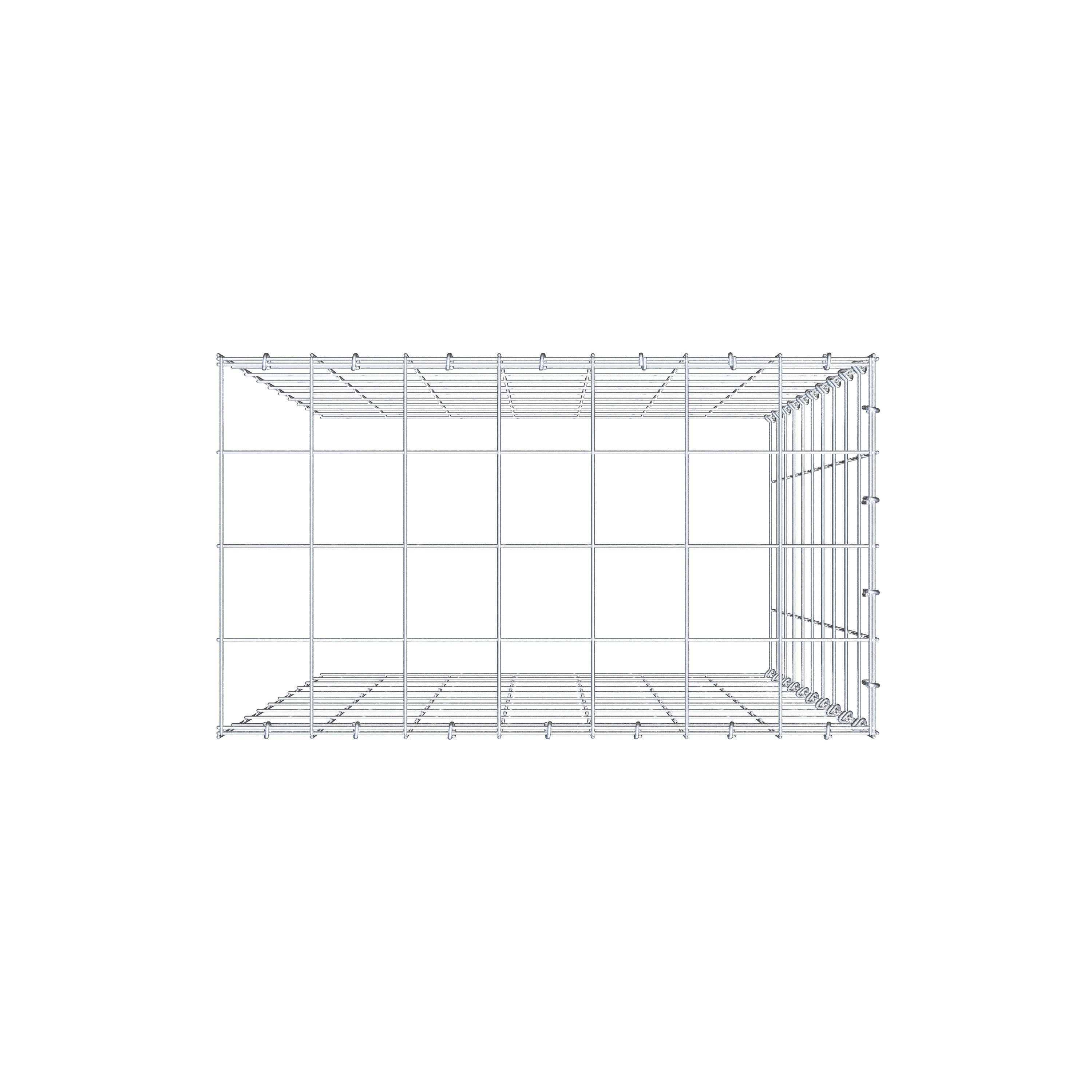 Opzetpaal type 4 100 cm x 70 cm x 40 cm (L x H x D), maaswijdte 10 cm x 10 cm, C-ring