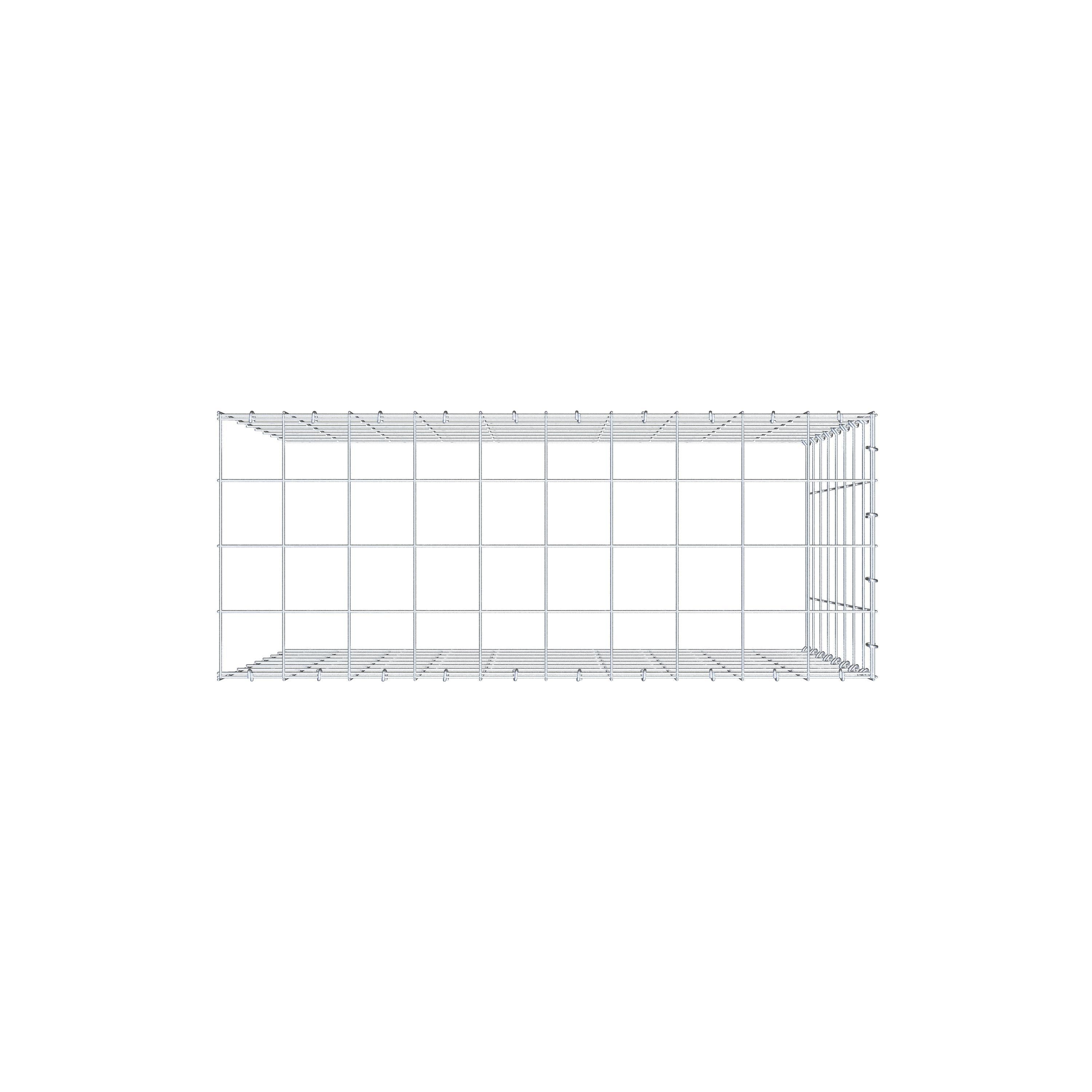 Mounted gabion type 4 100 cm x 80 cm x 40 cm (L x H x D), mesh size 10 cm x 10 cm, C-ring