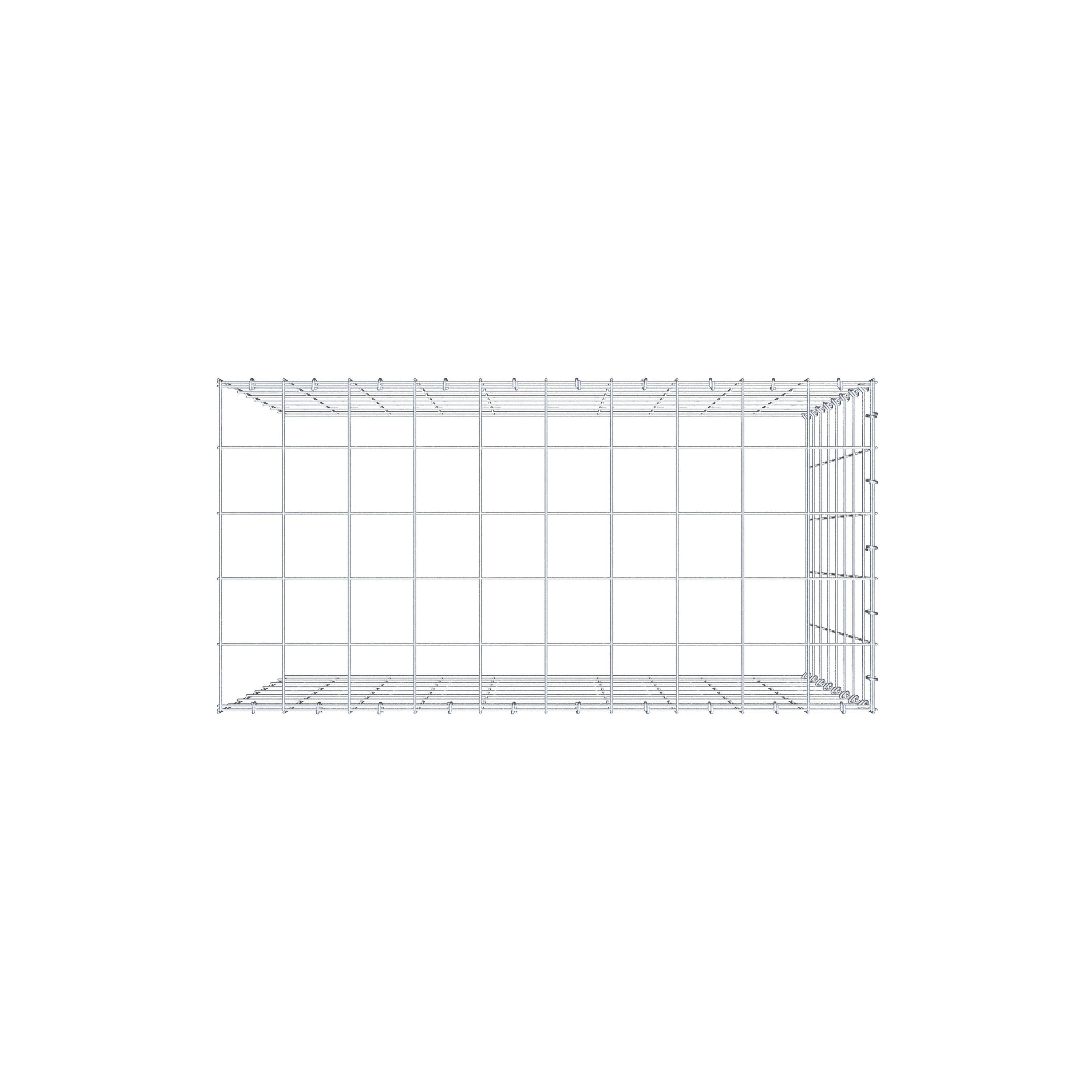 Mounted gabion type 4 100 cm x 80 cm x 50 cm (L x H x D), mesh size 10 cm x 10 cm, C-ring