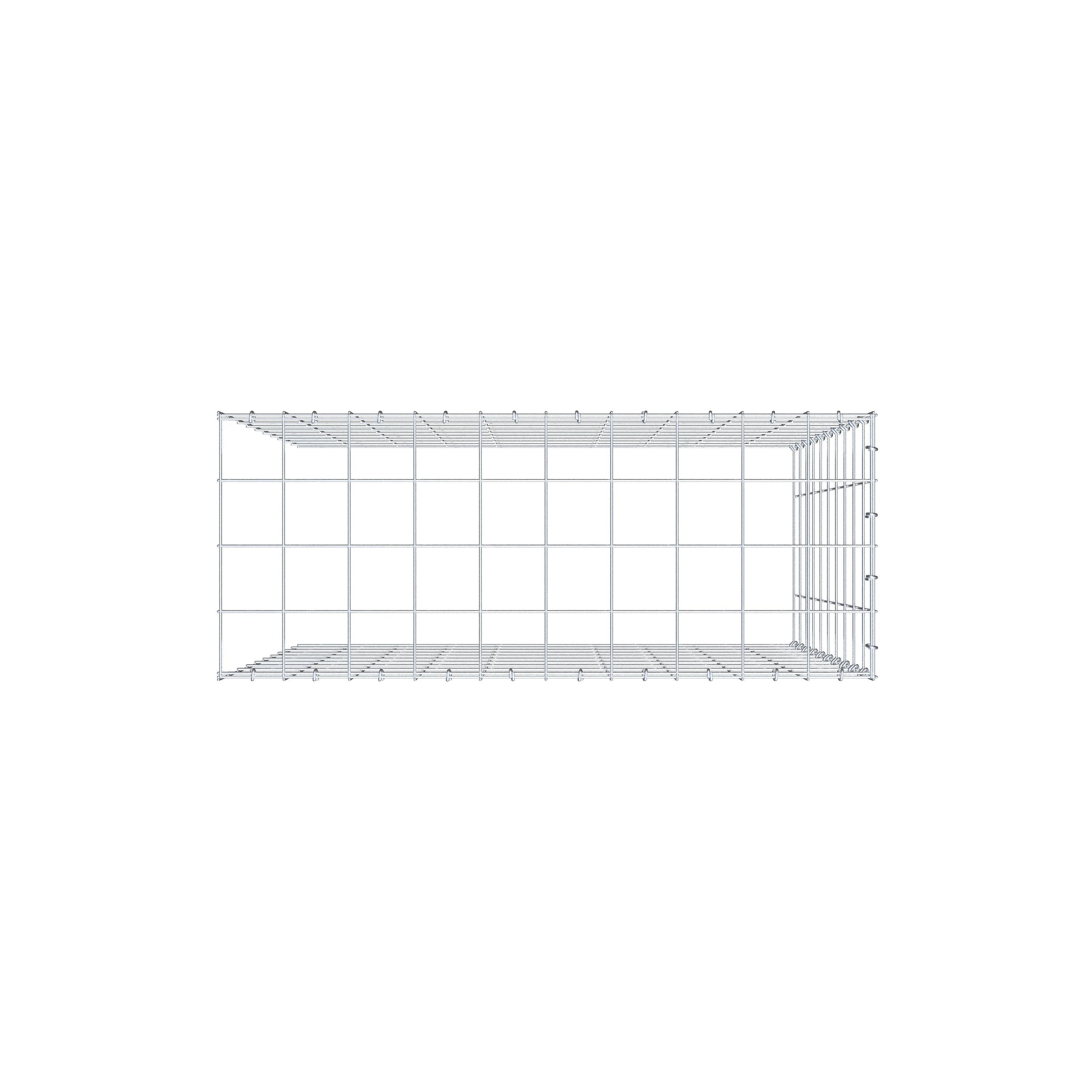 Mounted gabion type 4 100 cm x 100 cm x 40 cm (L x H x D), mesh size 10 cm x 10 cm, C-ring