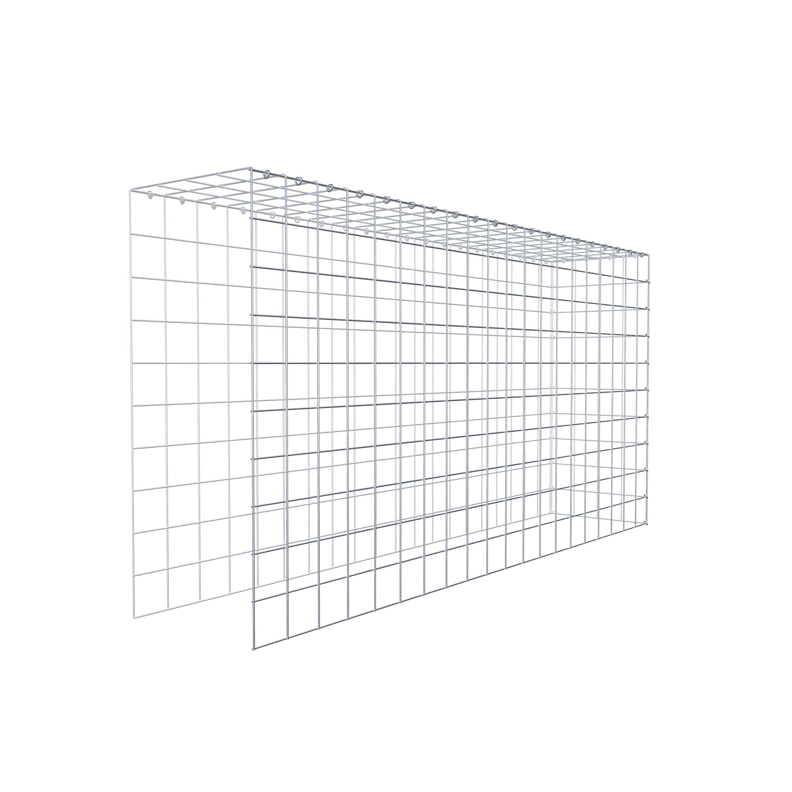 Monteret gabion type 4 200 cm x 100 cm x 40 cm (L x H x D), maskestørrelse 10 cm x 10 cm, C-ring