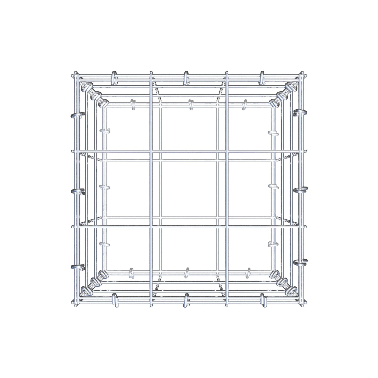 Gabione 30 cm x 30 cm x 30 cm (L x H x T), Maschenweite 10 cm x 10 cm, C-Ring