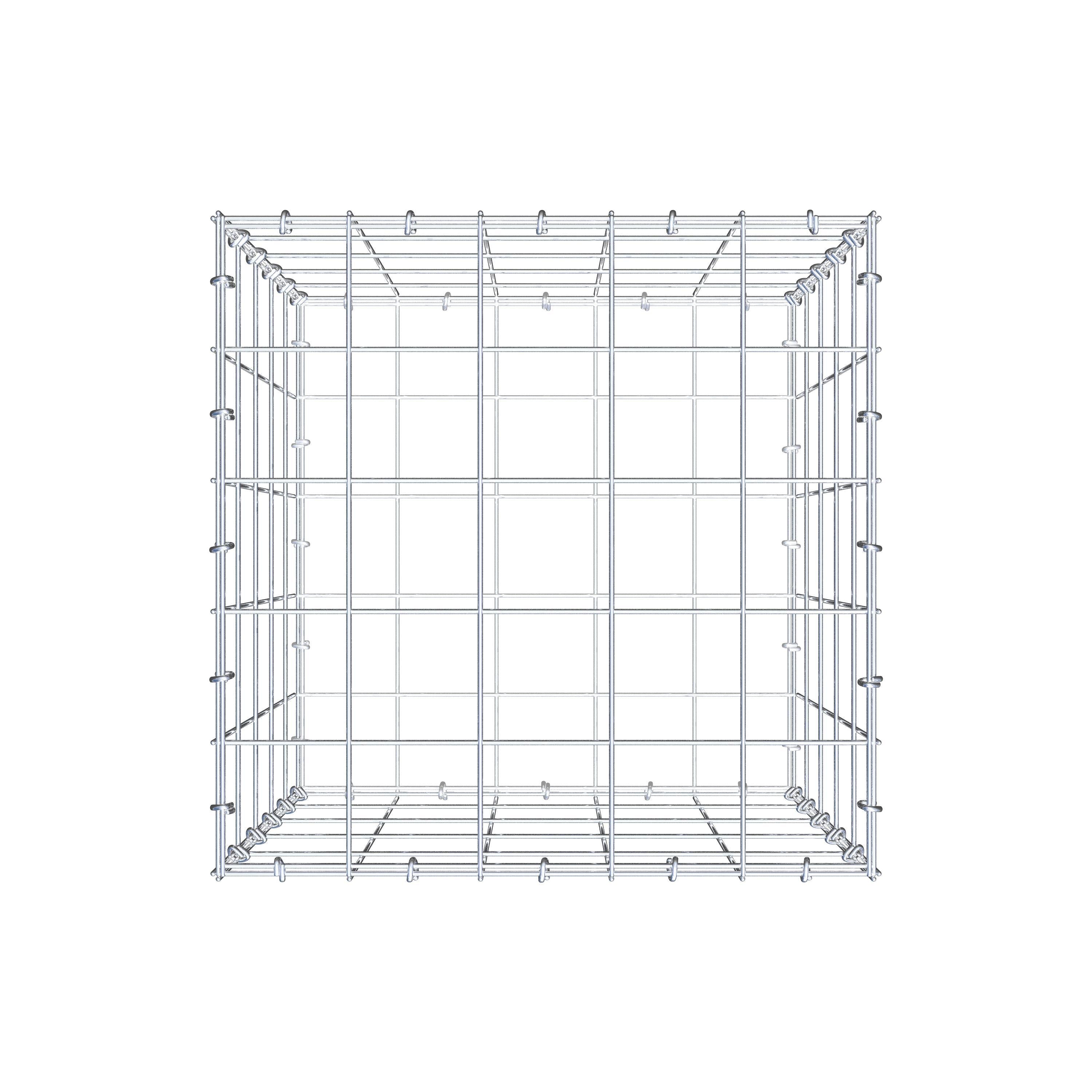 Gabion 50 cm x 50 cm x 50 cm (L x H x D), mesh size 10 cm x 10 cm, C-ring