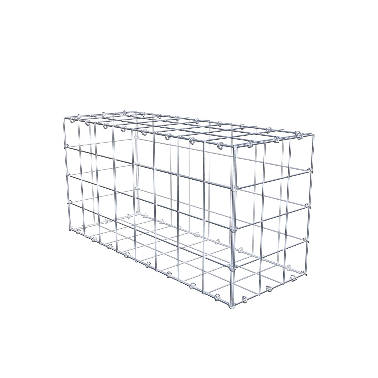 Gabion 80 cm x 40 cm x 30 cm (L x H x P), mailles 10 cm x 10 cm, anneau en C