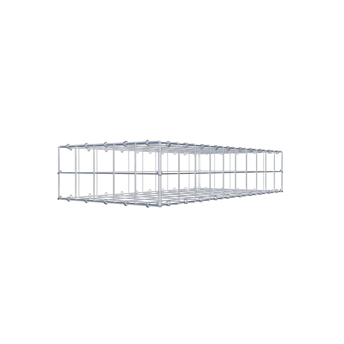 Gavión 100 cm x 20 cm x 50 cm (L x A x P), malla 10 cm x 10 cm, anillo en C