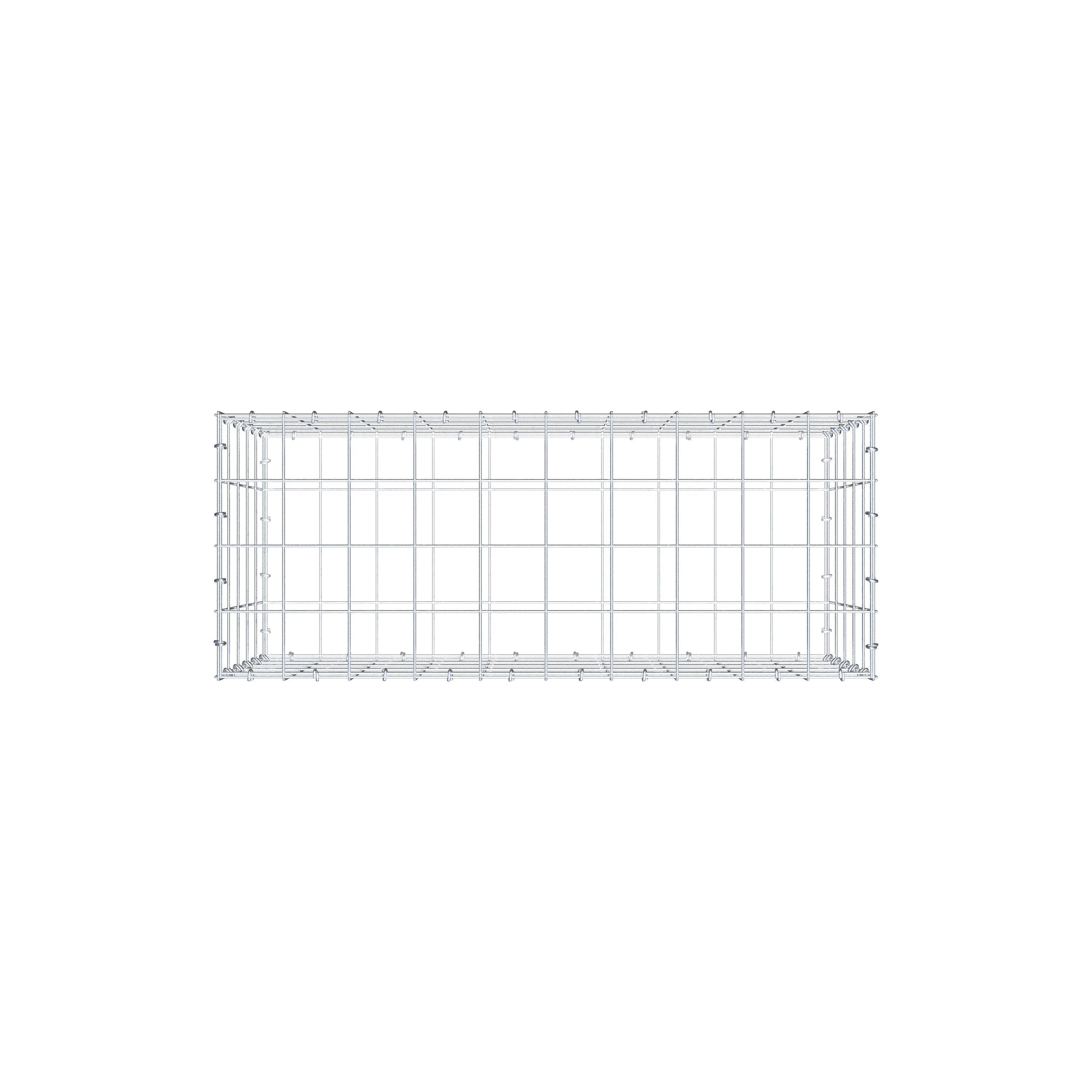 Gabion 100 cm x 50 cm x 40 cm (L x H x D), mesh size 10 cm x 10 cm, C-ring