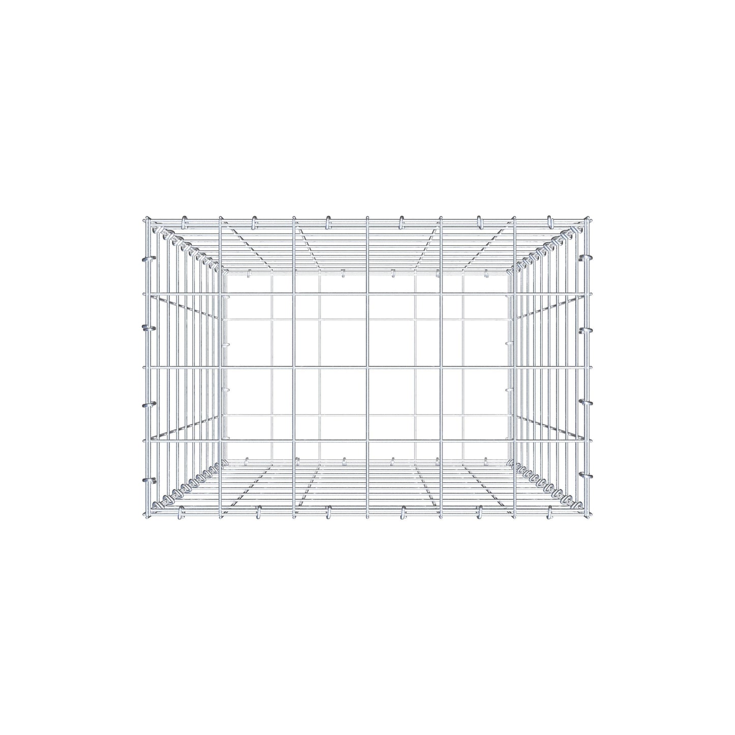 Gavión 100 cm x 60 cm x 40 cm (L x A x P), luz de malla 10 cm x 10 cm, anillo en C