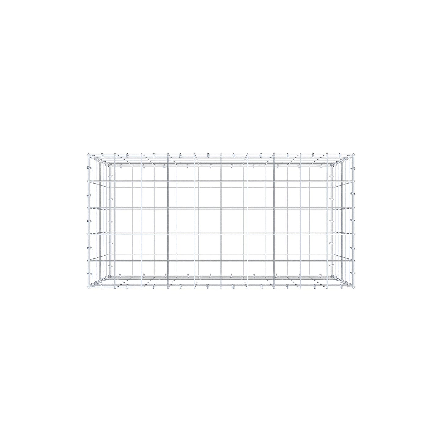 Gabion 100 cm x 60 cm x 50 cm (L x H x D), maskstorlek 10 cm x 10 cm, C-ring