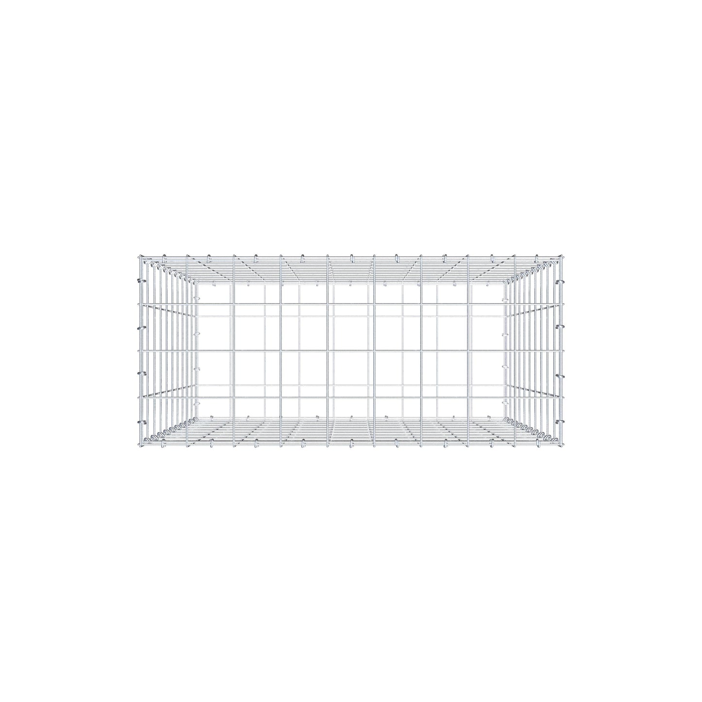 Schanskorf 100 cm x 90 cm x 40 cm (L x H x D), maaswijdte 10 cm x 10 cm, C-ring