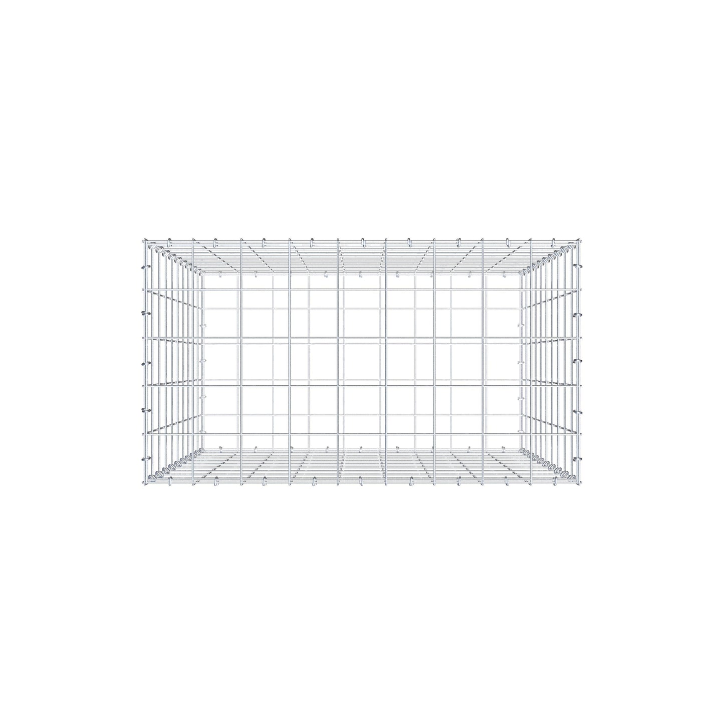 Gabion 100 cm x 90 cm x 50 cm (L x H x D), maskstorlek 10 cm x 10 cm, C-ring