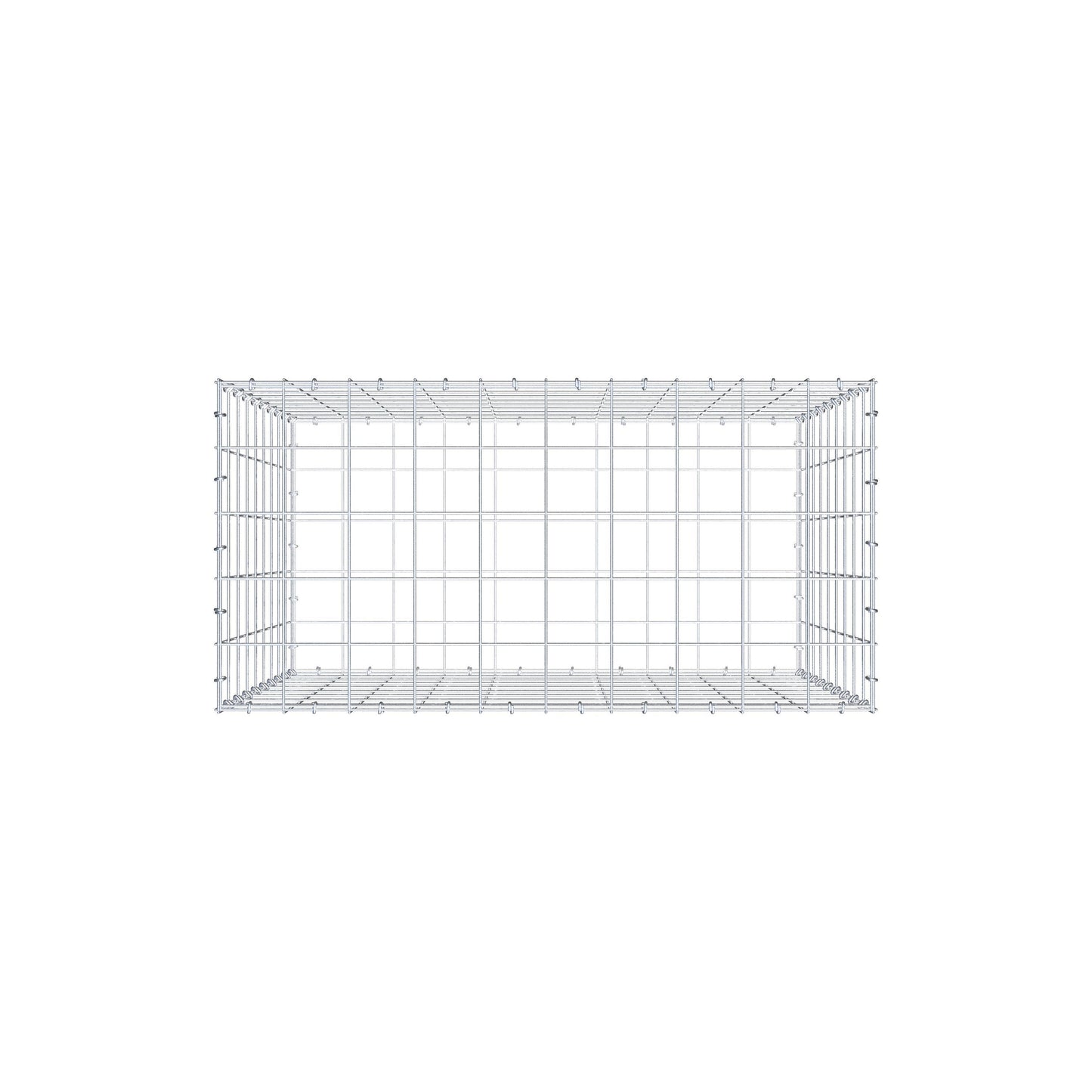 Gabion 100 cm x 90 cm x 50 cm (L x H x D), maskstorlek 10 cm x 10 cm, C-ring