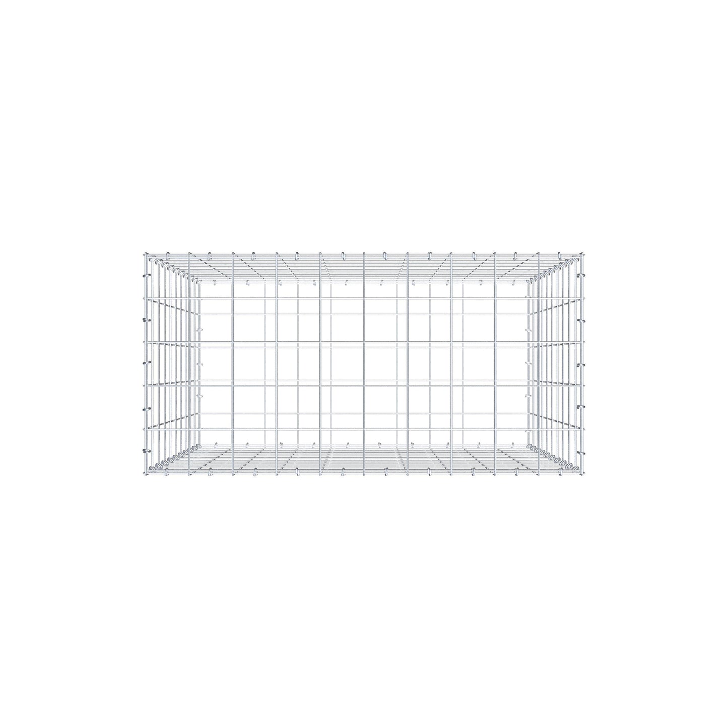 Gabion 100 cm x 100 cm x 50 cm (L x H x D), mesh size 10 cm x 10 cm, C-ring