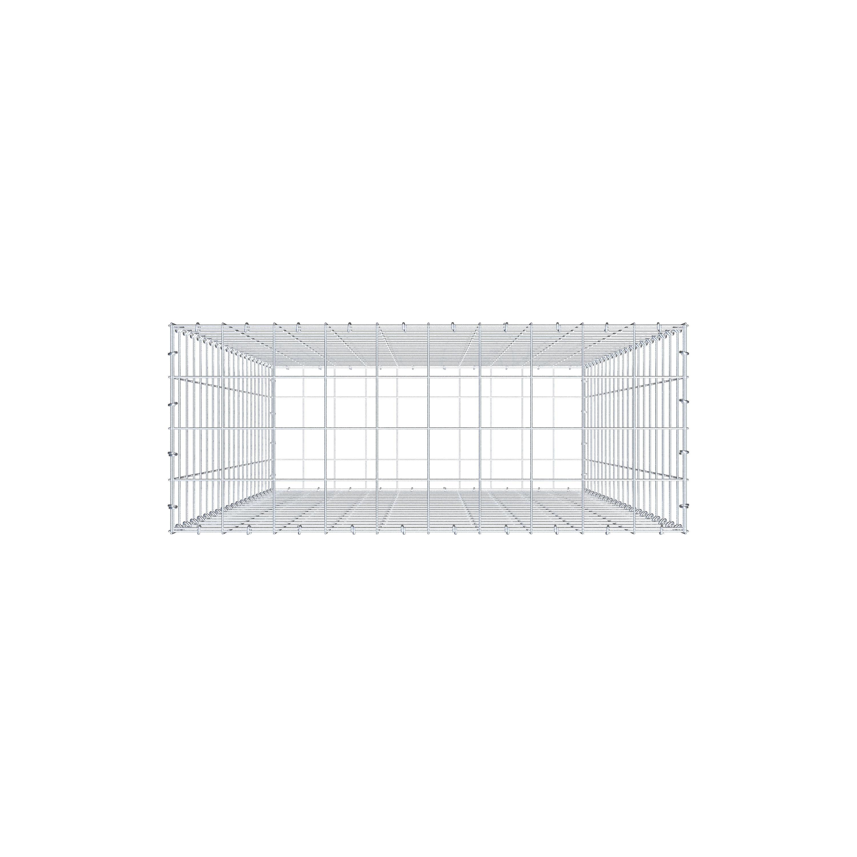 Gabion 200 cm x 100 cm x 40 cm (L x H x D), maskestørrelse 10 cm x 10 cm, C-ring