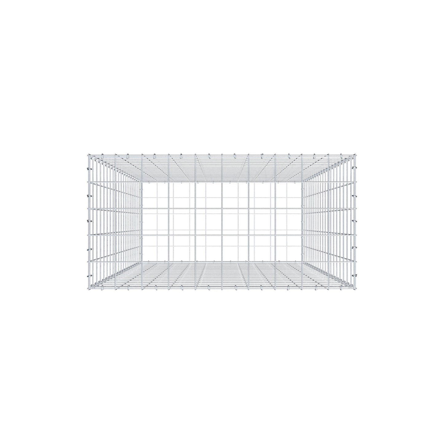 Gabion 200 cm x 100 cm x 50 cm (L x H x D), maskestørrelse 10 cm x 10 cm, C-ring