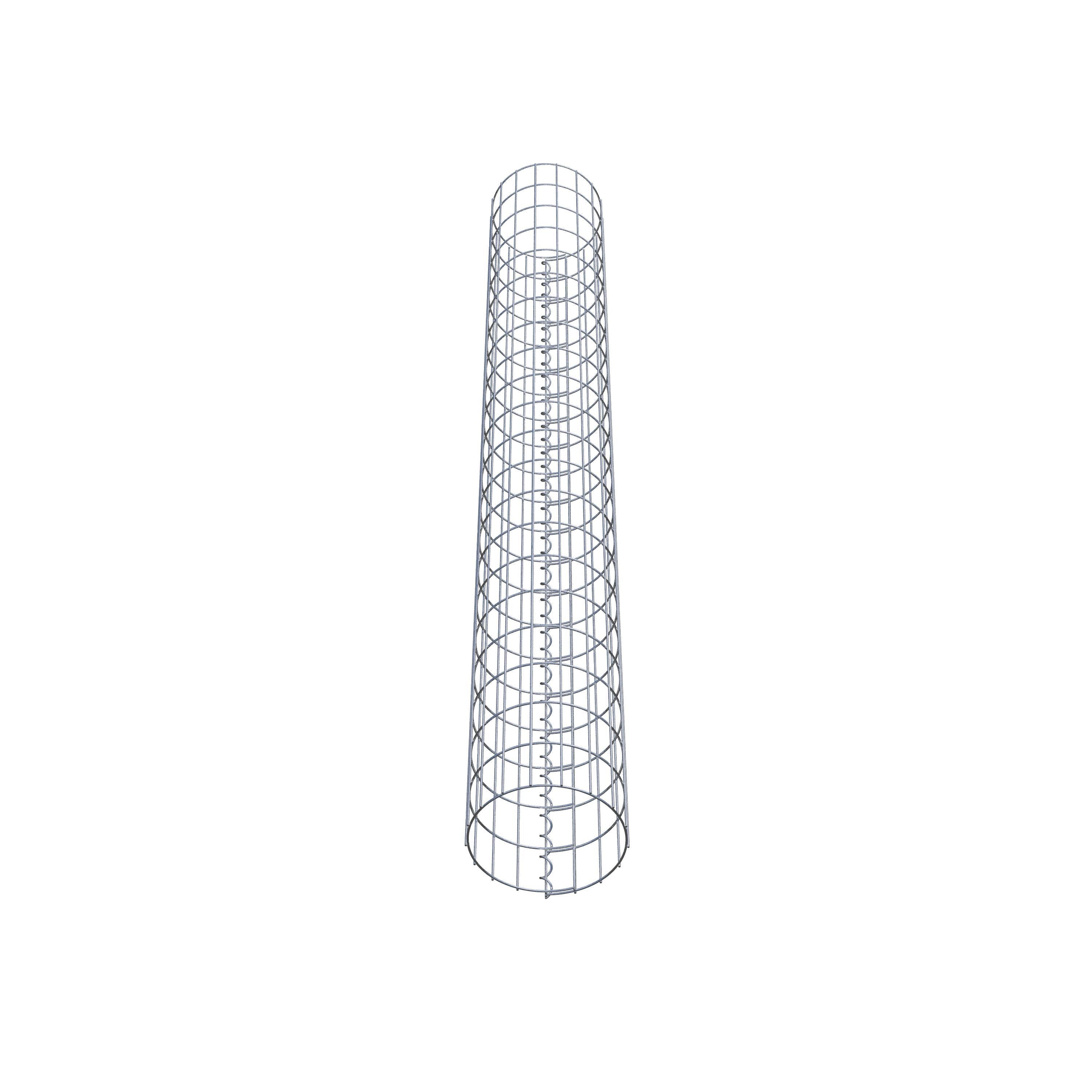 Coluna de gabião com diâmetro de 27 cm, malha redonda de 5 x 10 cm