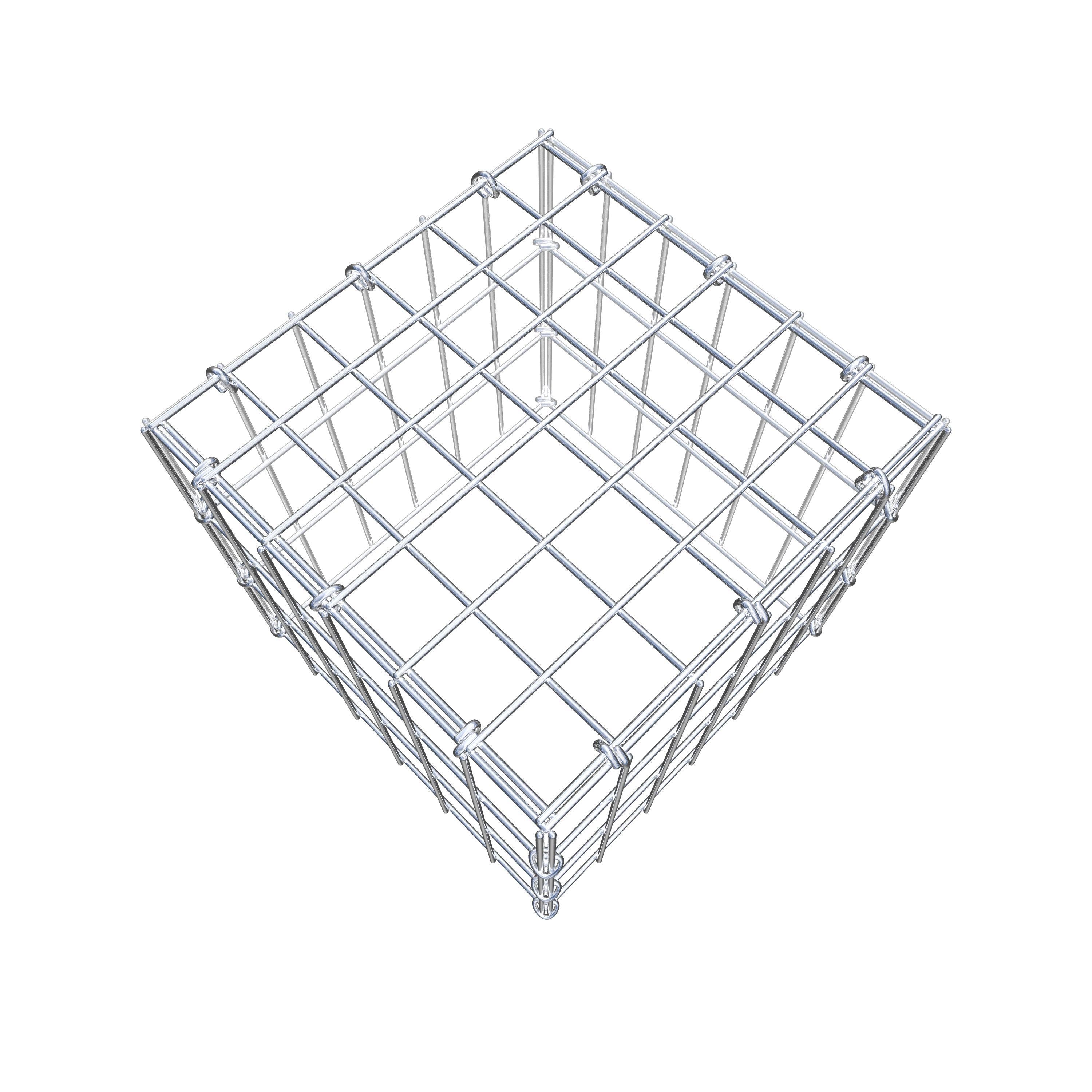 Mounted gabion type 3 30 cm x 30 cm x 30 cm (L x H x D), mesh size 5 cm x 10 cm, C-ring